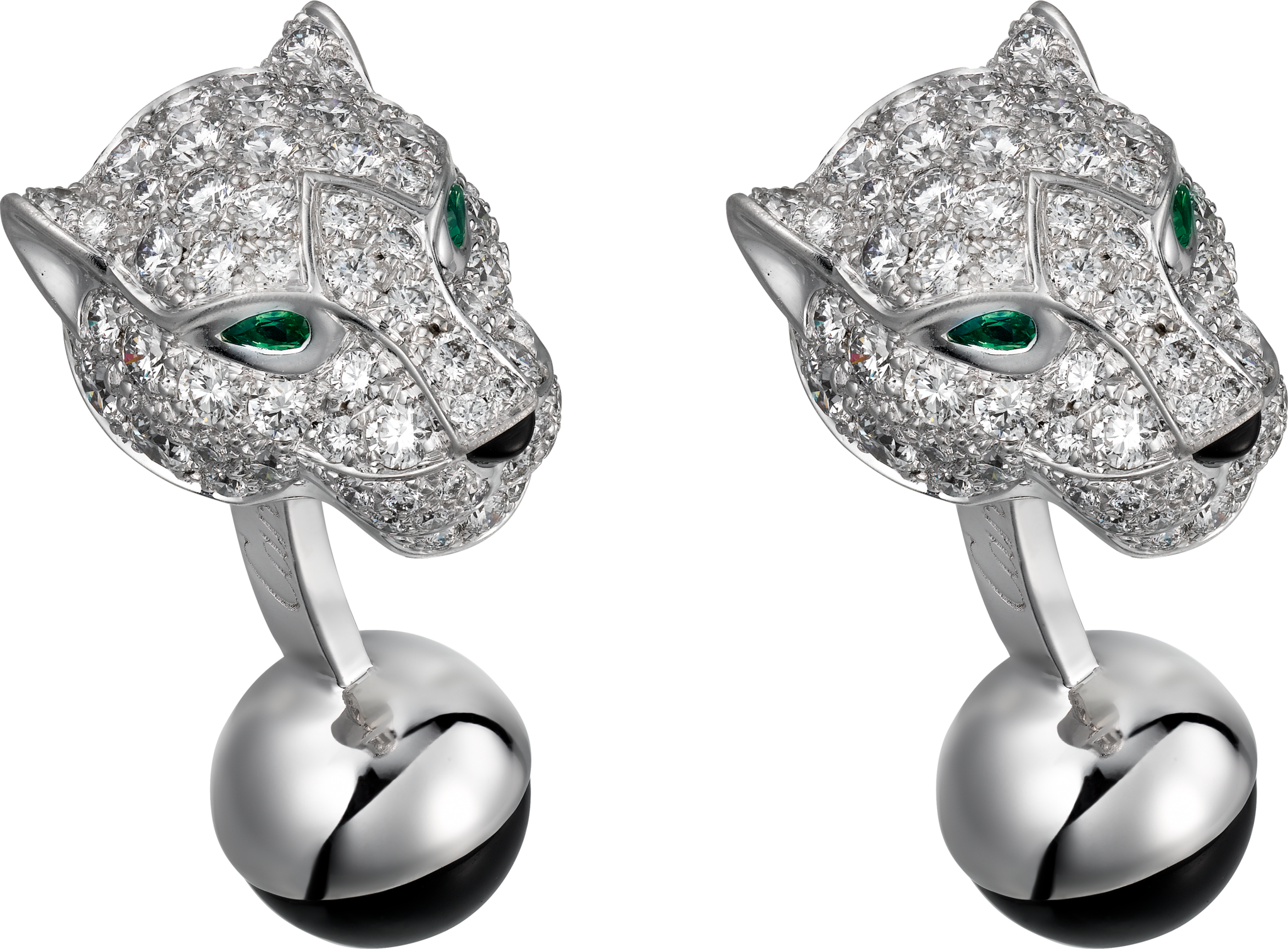Crog000037 Panthère De Cartier Cufflinks Panthère De Cartier Cufflinkspanthère Gold Cufflinks Paved With Diamonds