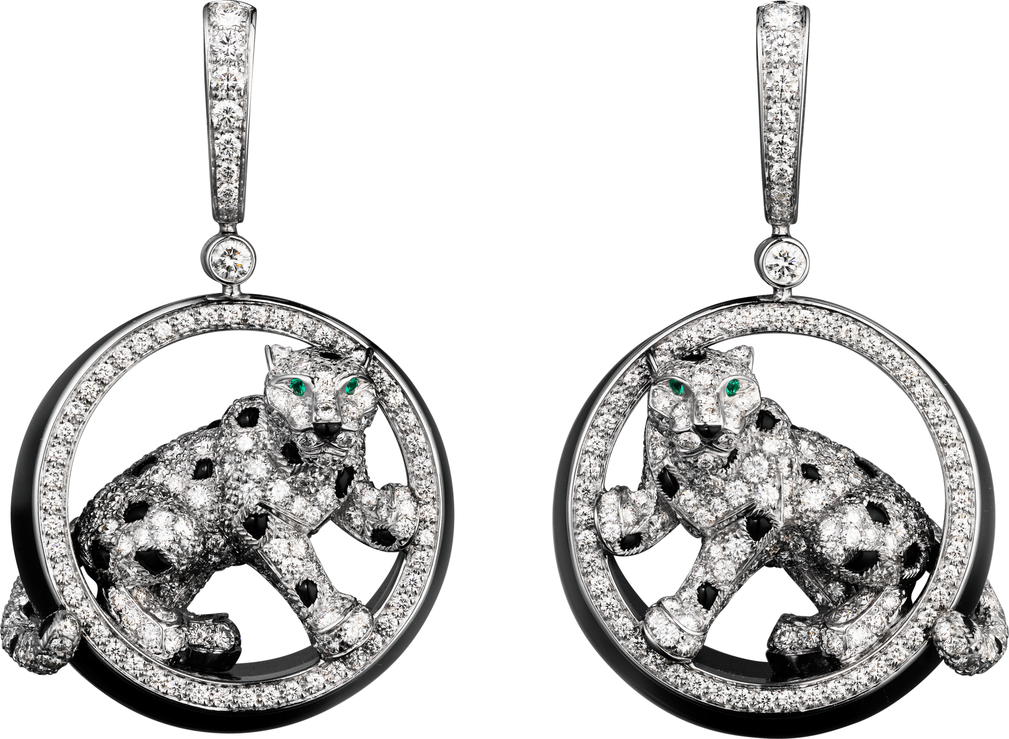 Crn8503700 Panthère De Cartier Earrings White Gold Emeralds Panthère De Cartier Earringswhite Gold Emeralds Jade Onyx