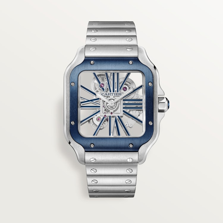 Santos de Cartier Large Skeleton/Blue Dial Men’s Watch