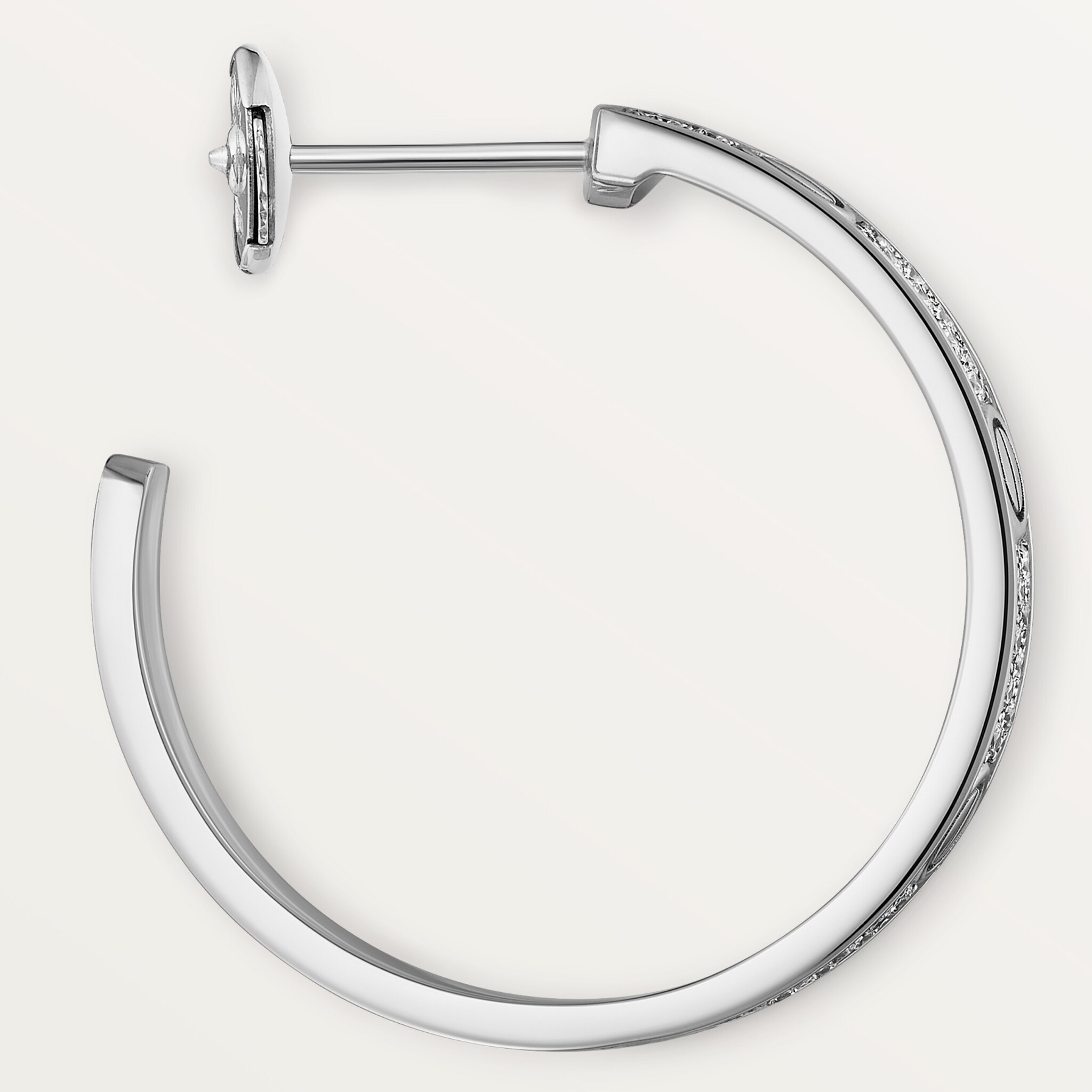 #LOVE# hoop earrings, medium model, paved, image 5