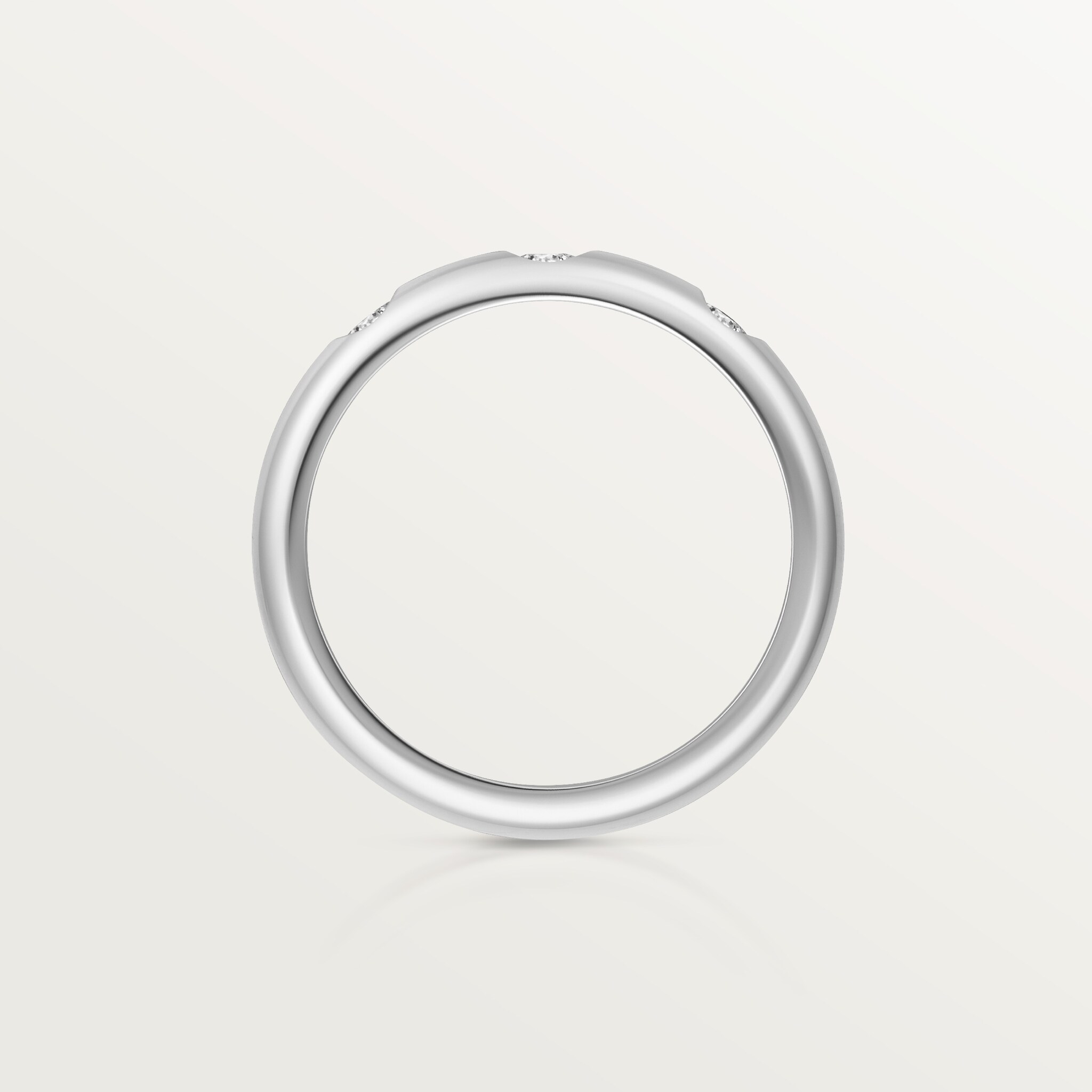 1895 wedding band, 2.6 mm width, 3 diamonds, image 4