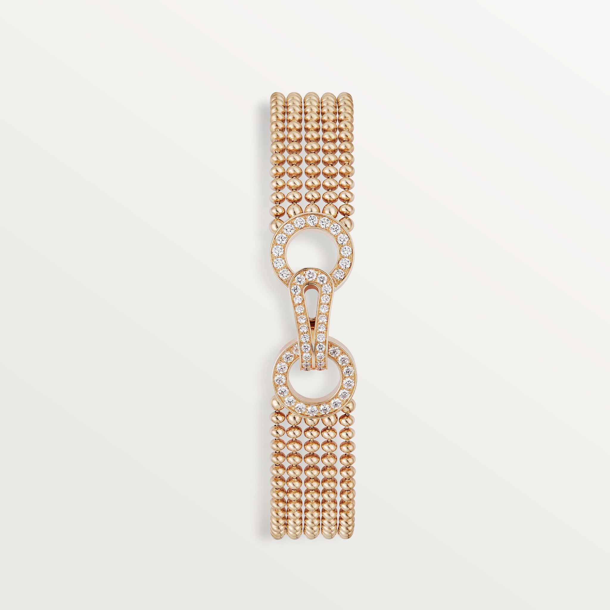 Agrafe bracelet, small model, half-paved