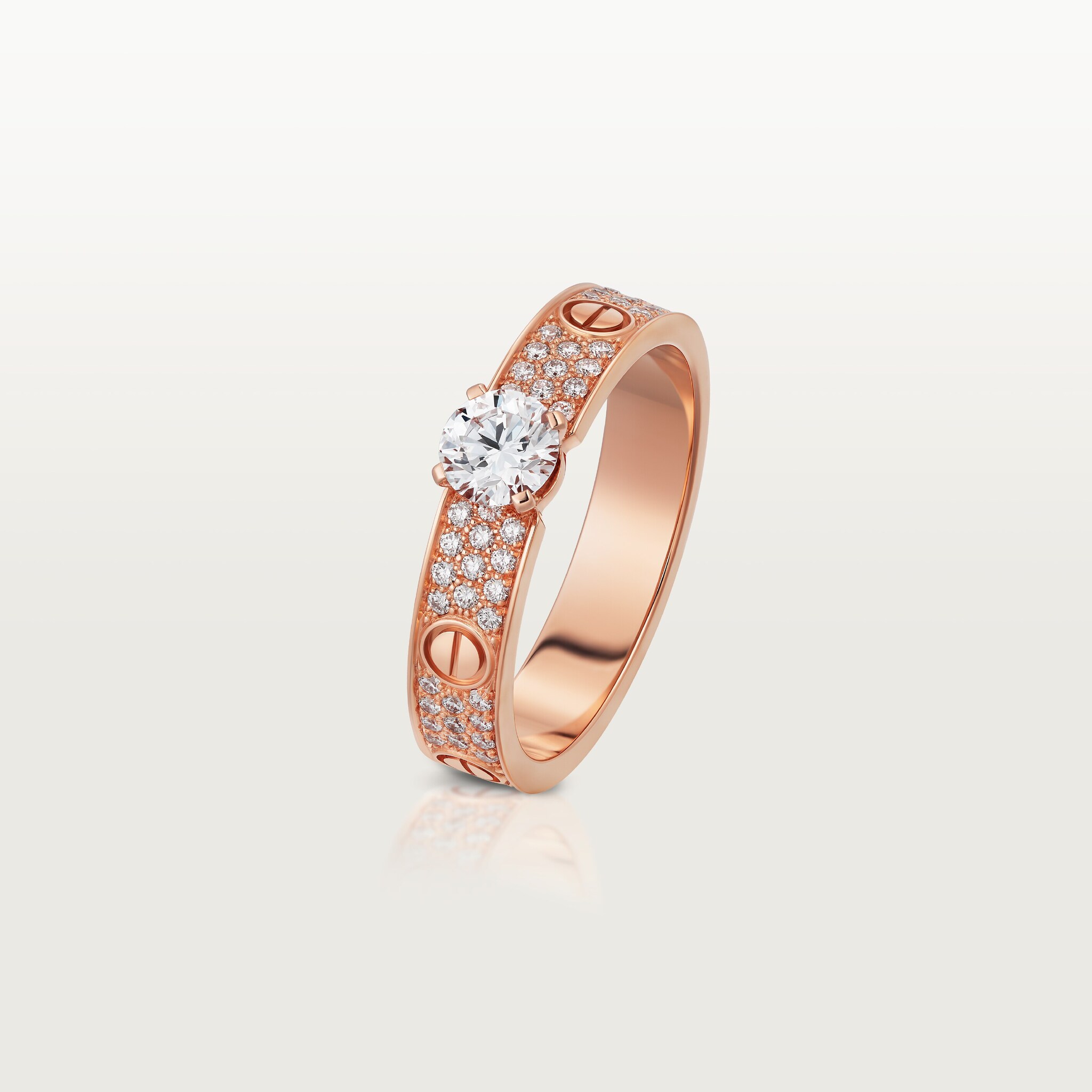 #LOVE# solitaire, brilliant-cut diamond, paved 