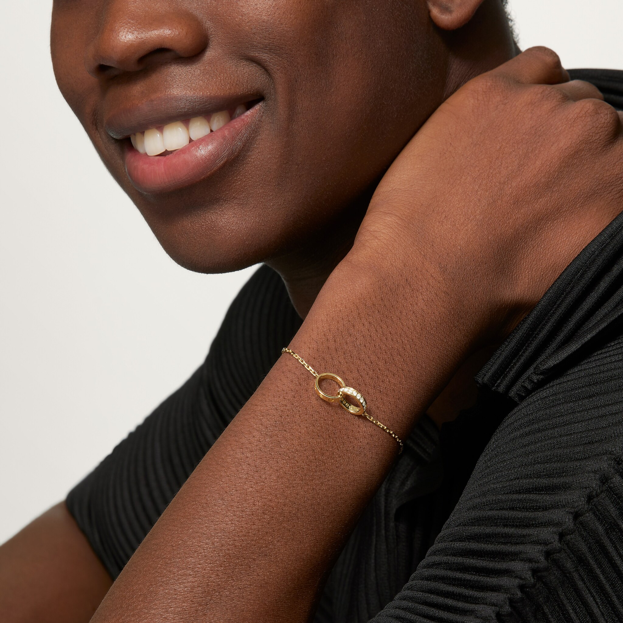 #LOVE# bracelet, on chain, half-paved