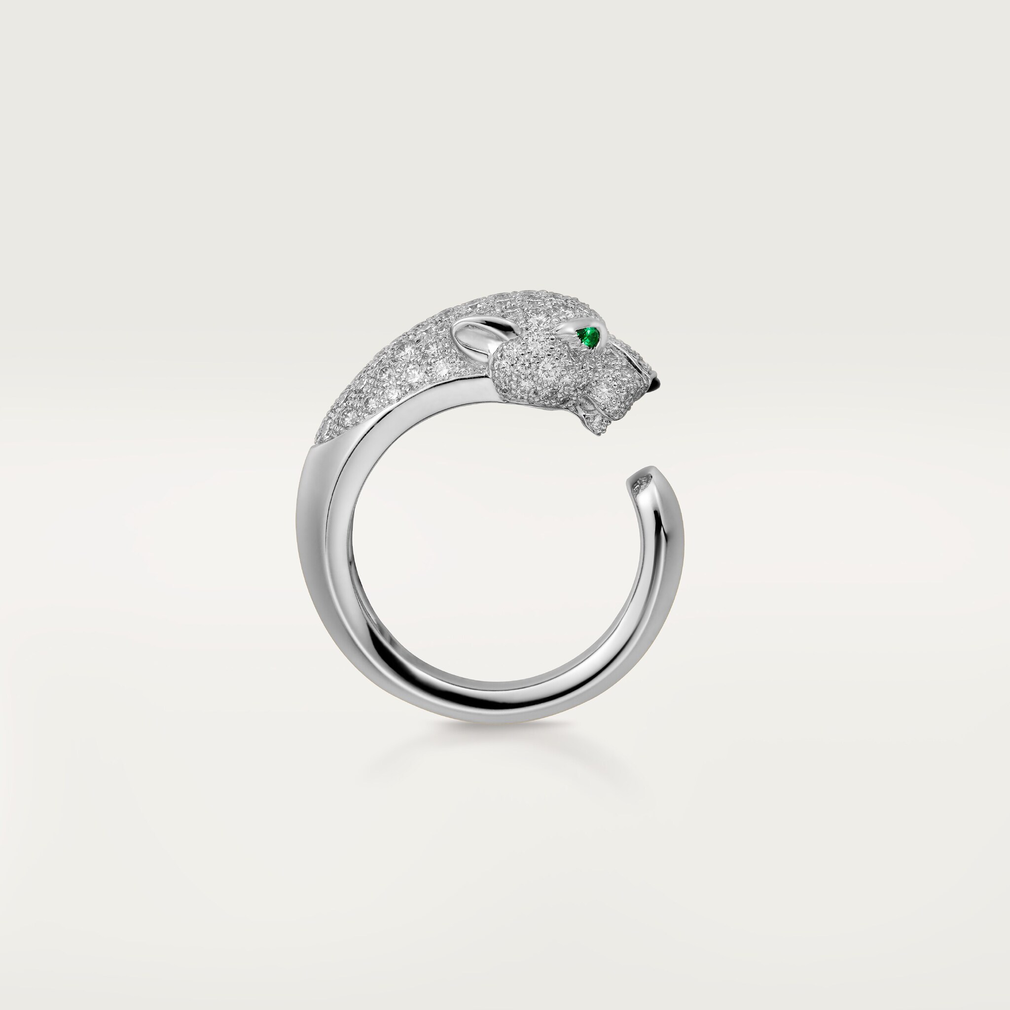 Panth&egrave;re de Cartier ring, medium model, half-paved, image 3