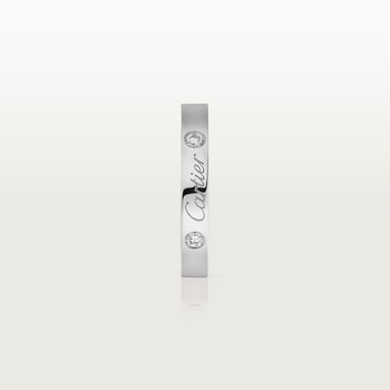 C de Cartier wedding band, 3 mm width, 2 diamonds C de Cartier wedding band, 3 mm width, 2 diamonds