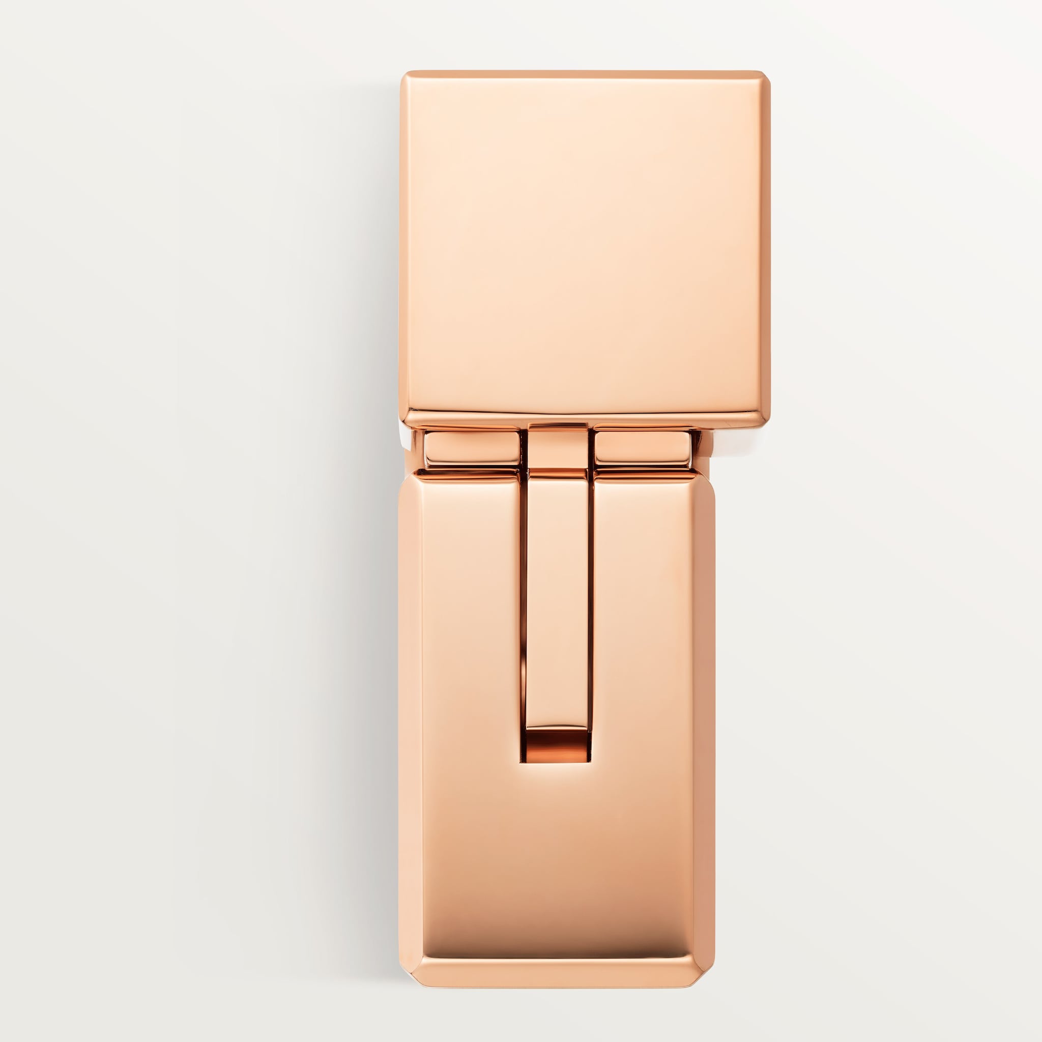 Double C de Cartier logo square lighter with Sunray motif in rose-golden finish, image 6