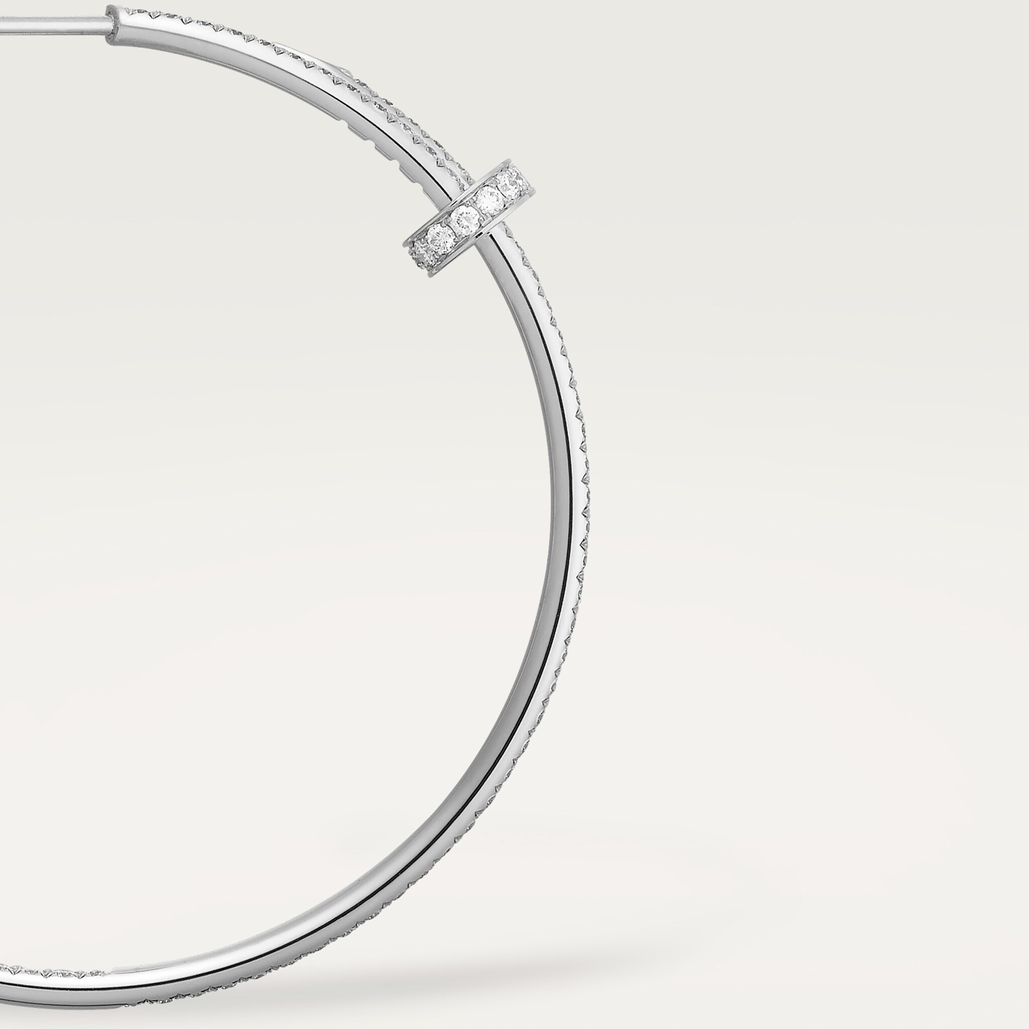 Juste un Clou hoop earrings, large model, paved, image 4