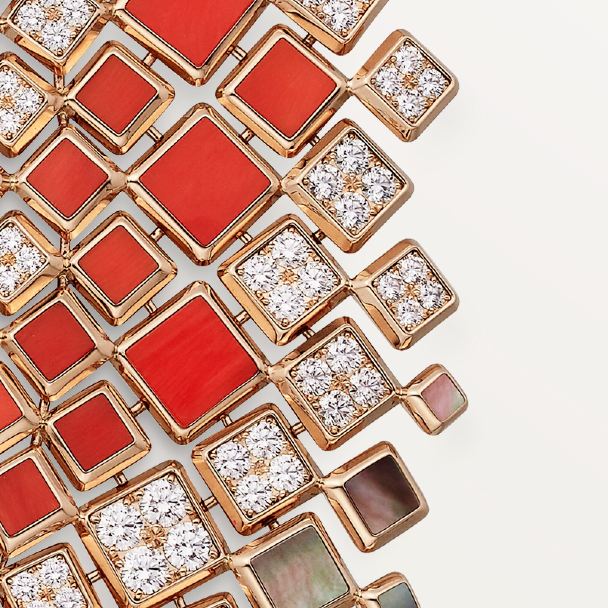 [Sur]naturel necklace, coral, flexible, paved