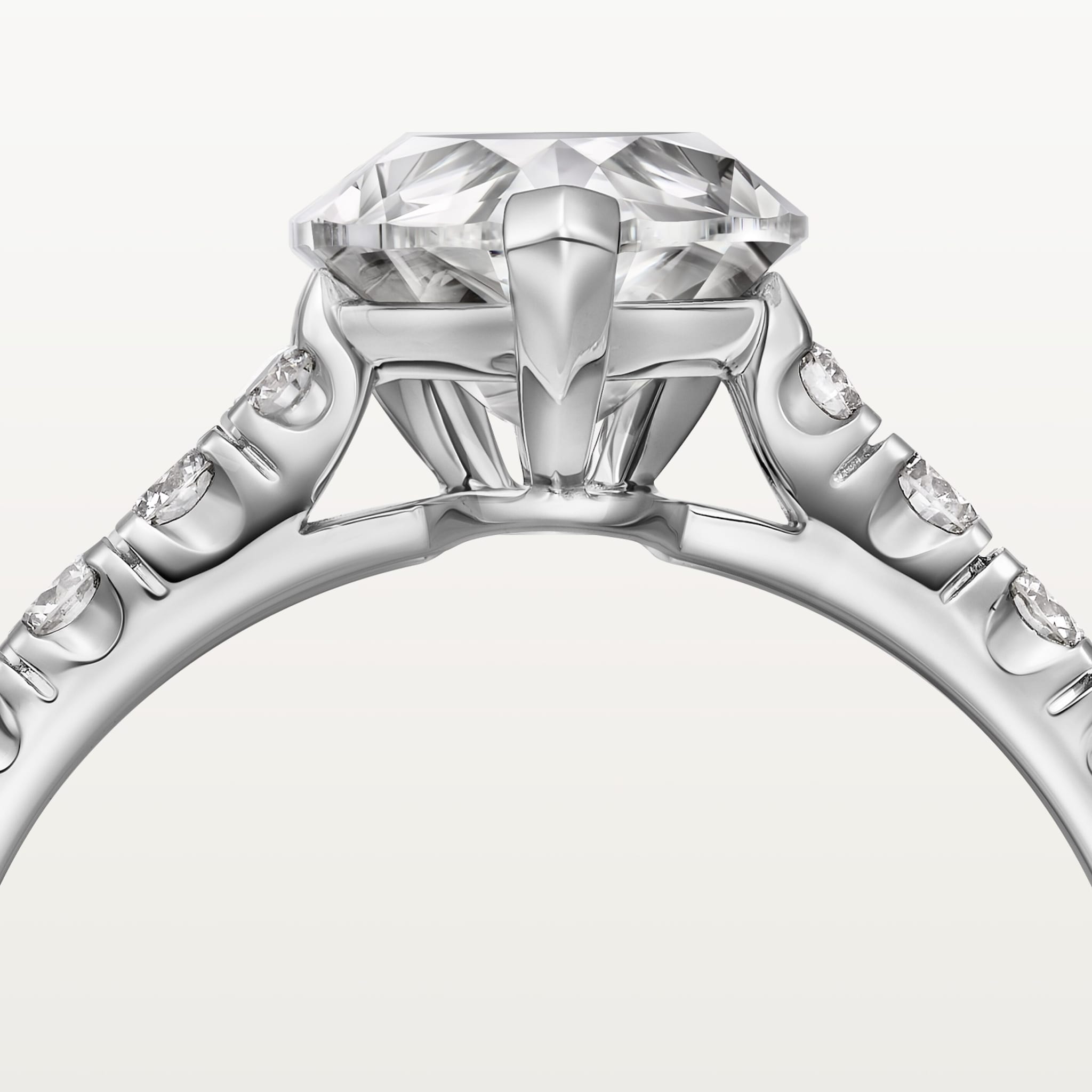 1895 solitaire, pear-shaped diamond, paved, image 5