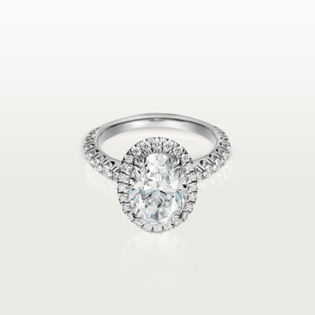Cartier Destinée solitaire, oval-cut diamond, paved  Cartier Destinée solitaire, oval-cut diamond, paved