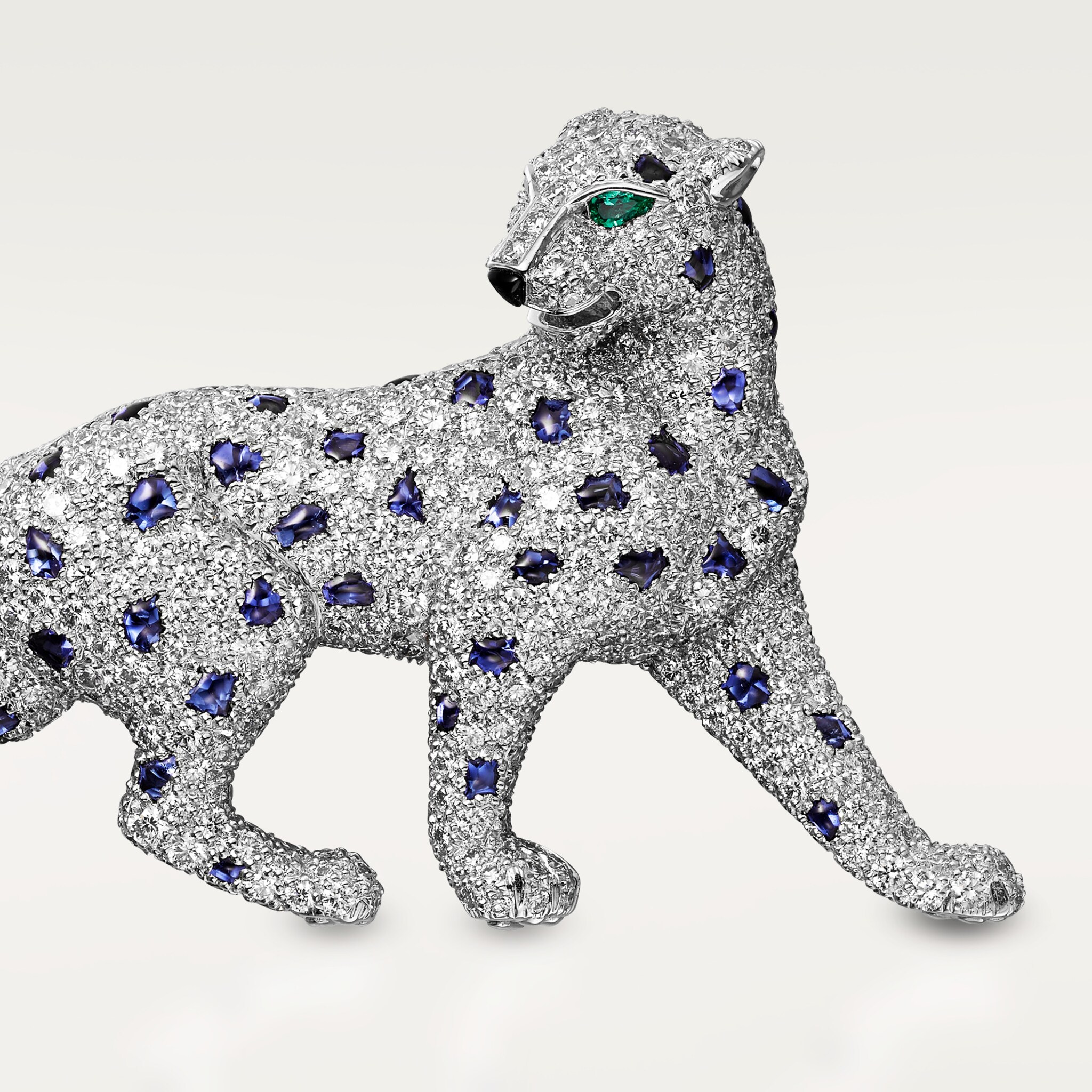 Panth&egrave;re de Cartier brooch, sapphire, paved