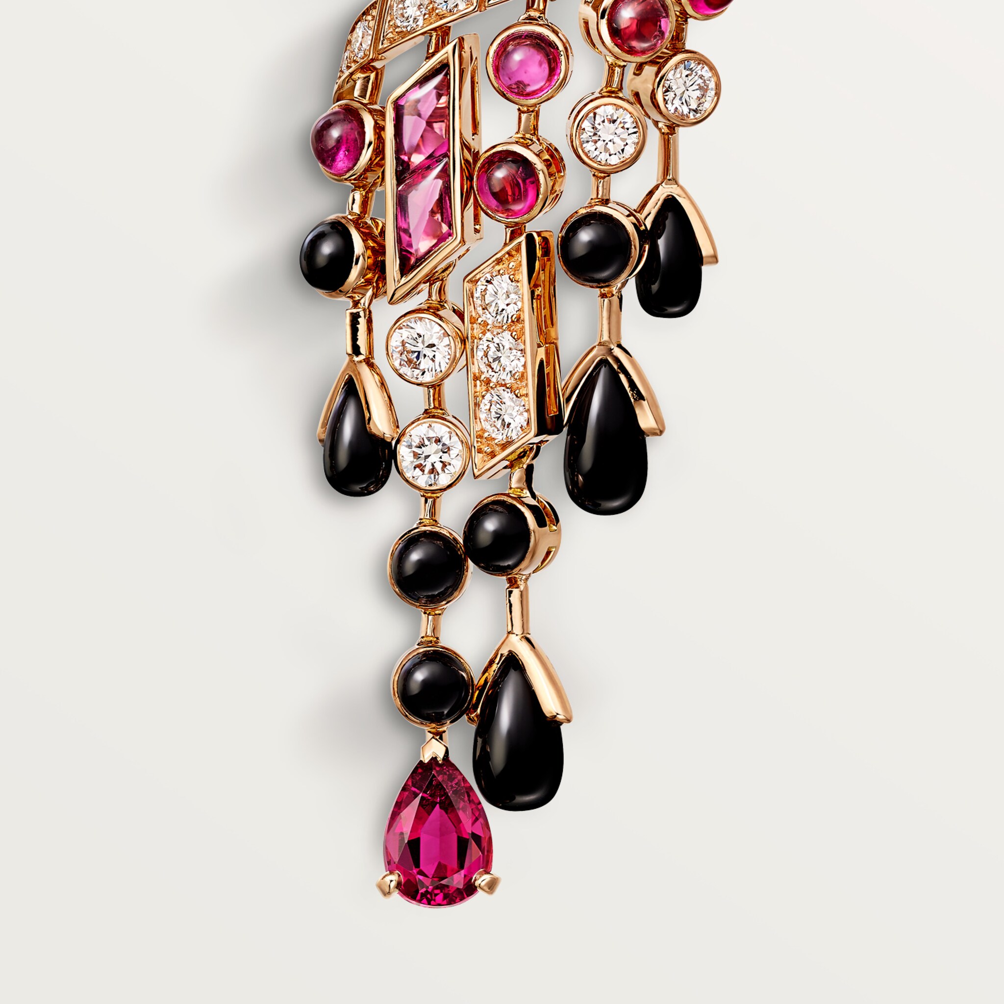 Panth&egrave;re de Cartier earrings, rubellite, large model, paved