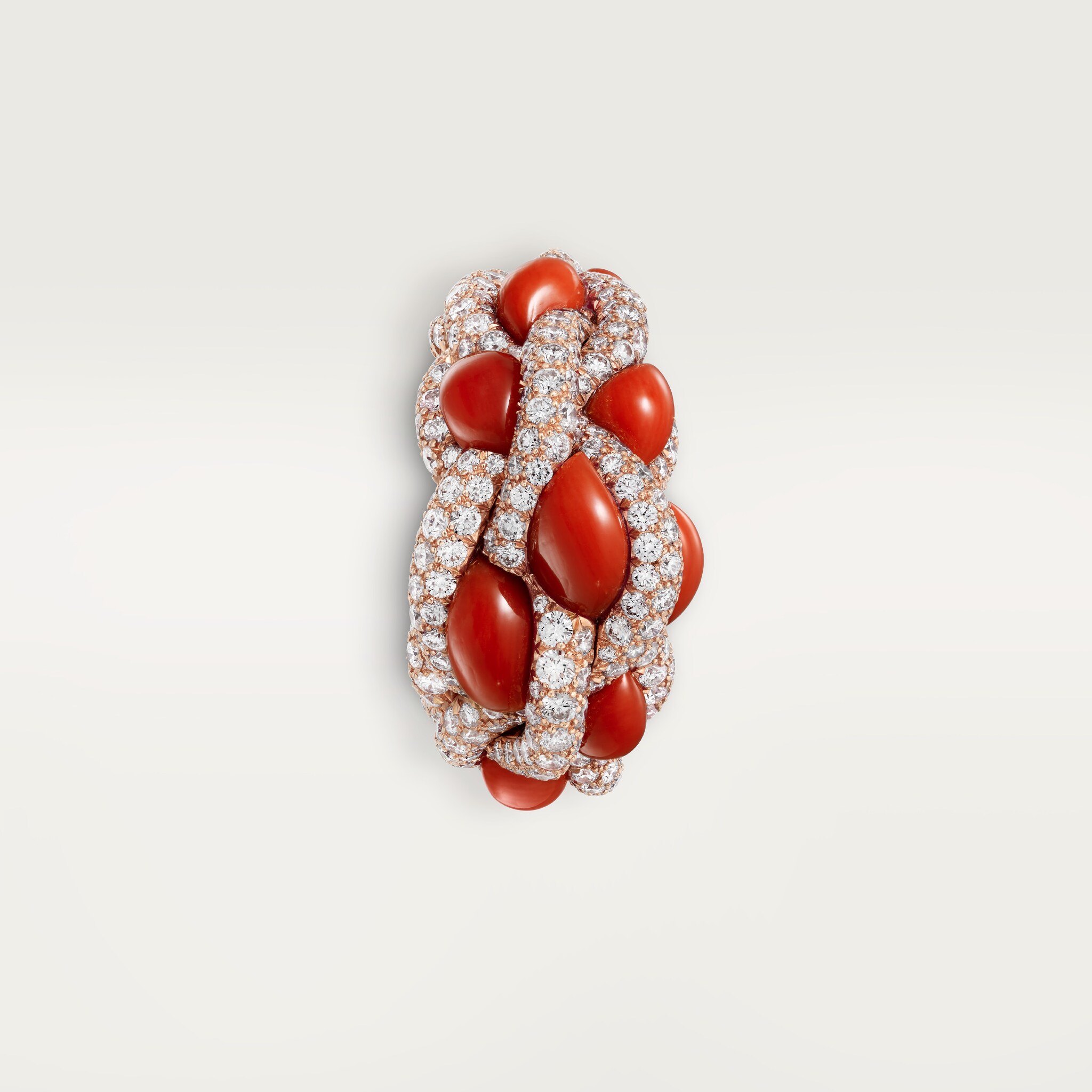 Cartier Libre Tressage ring, coral, image 6