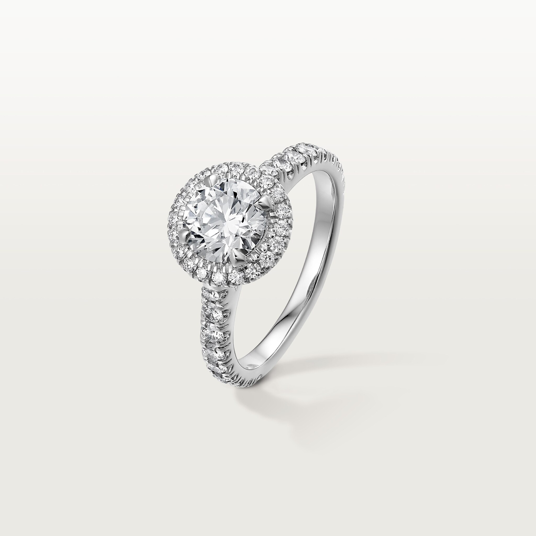 Cartier Destin&eacute;e solitaire, brilliant-cut diamond, paved 