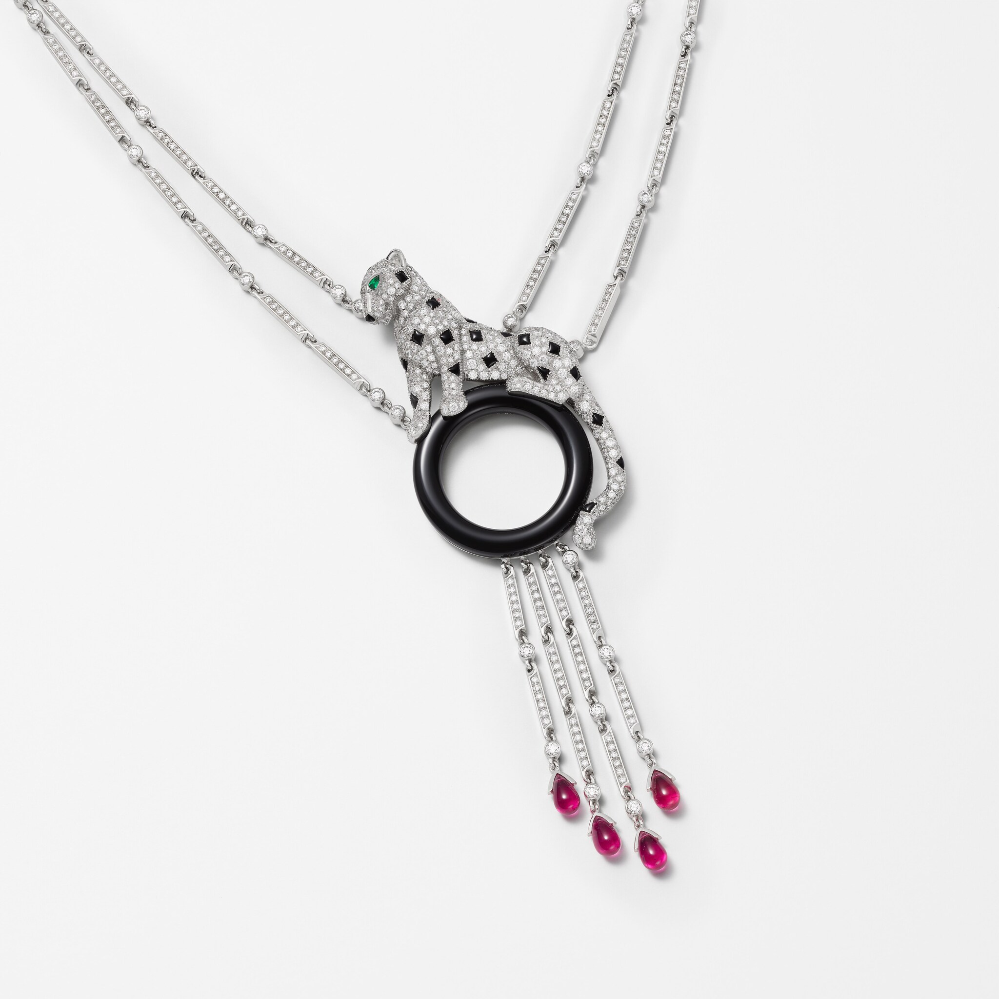 Panth&egrave;re de Cartier necklace, rubellite, paved 