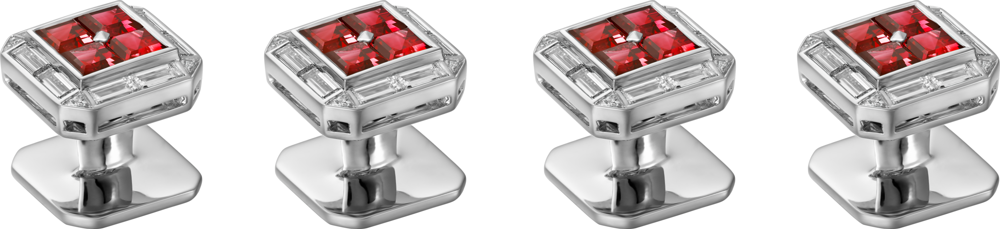 Cartier H&eacute;ritage ruby shirt studs