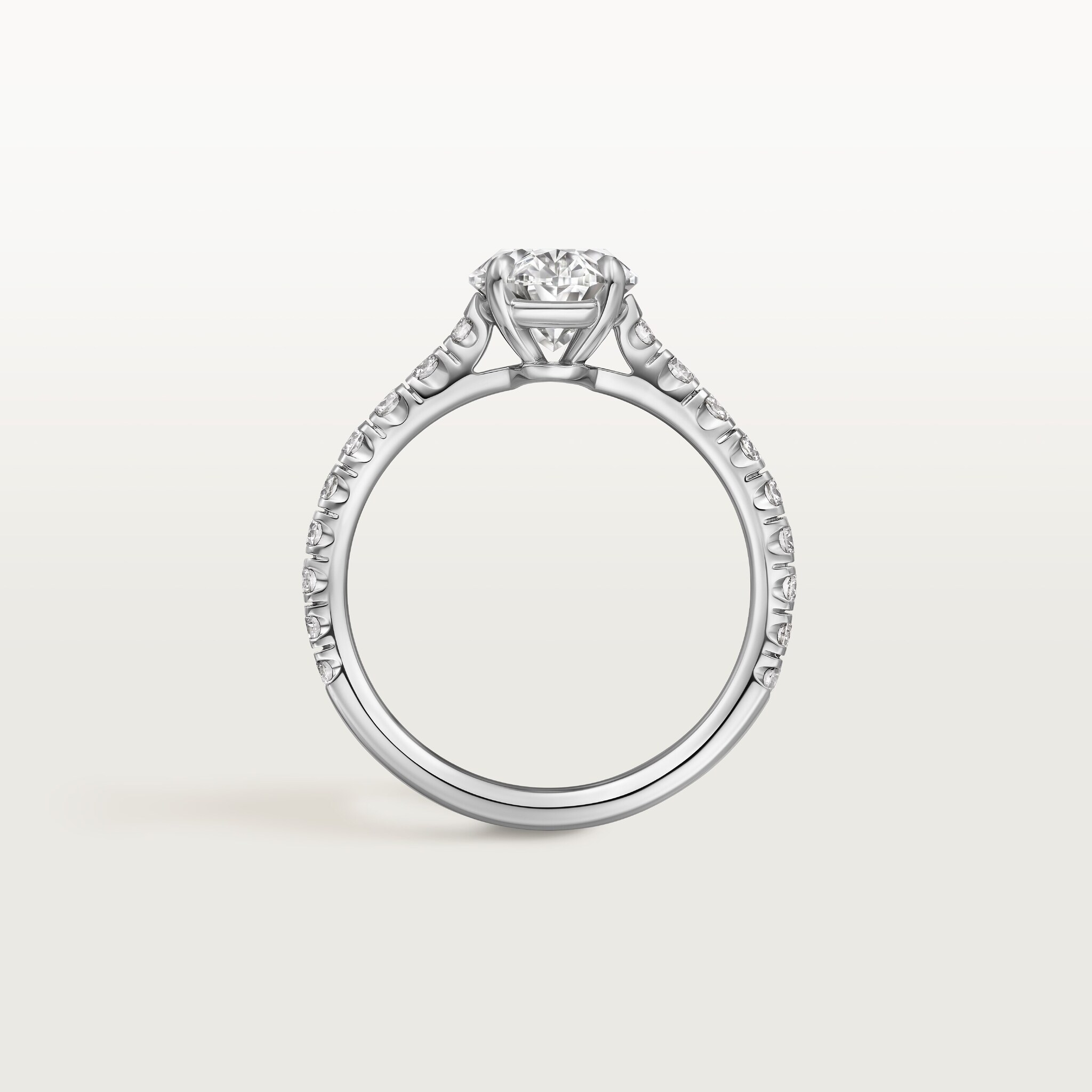 1895 solitaire, oval-cut diamond, paved 