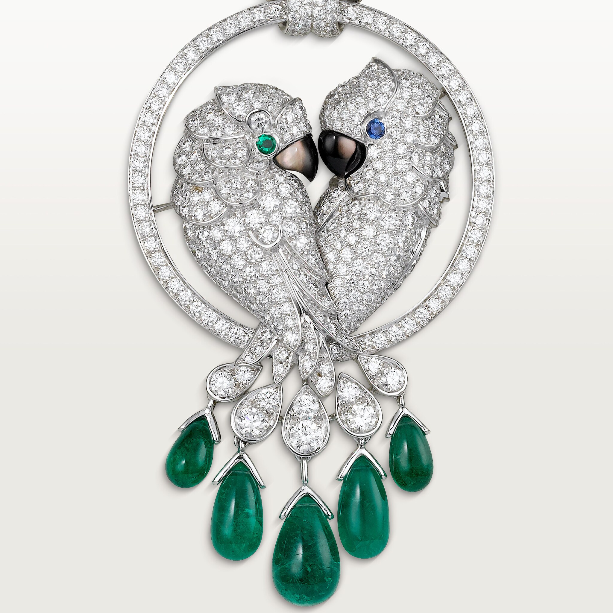 Faune et Flore de Cartier necklace, emerald drops, paved , image 5