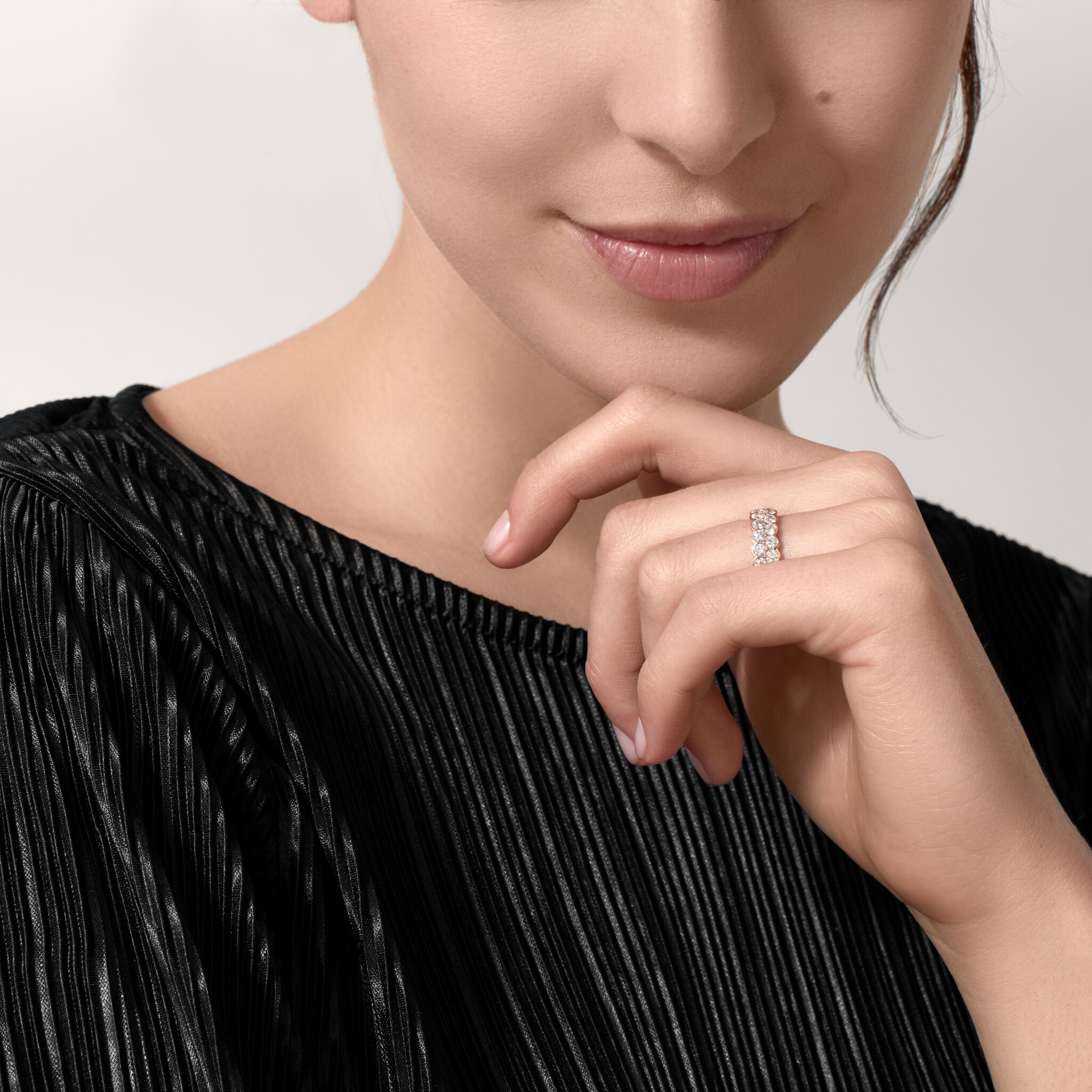 Broderie de Cartier wedding band, double row, diamonds