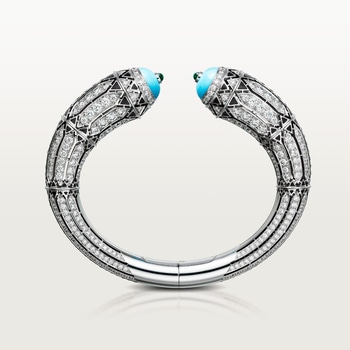 Géometrie & Contrastes bracelet, turquoise, paved High Jewelry bracelet