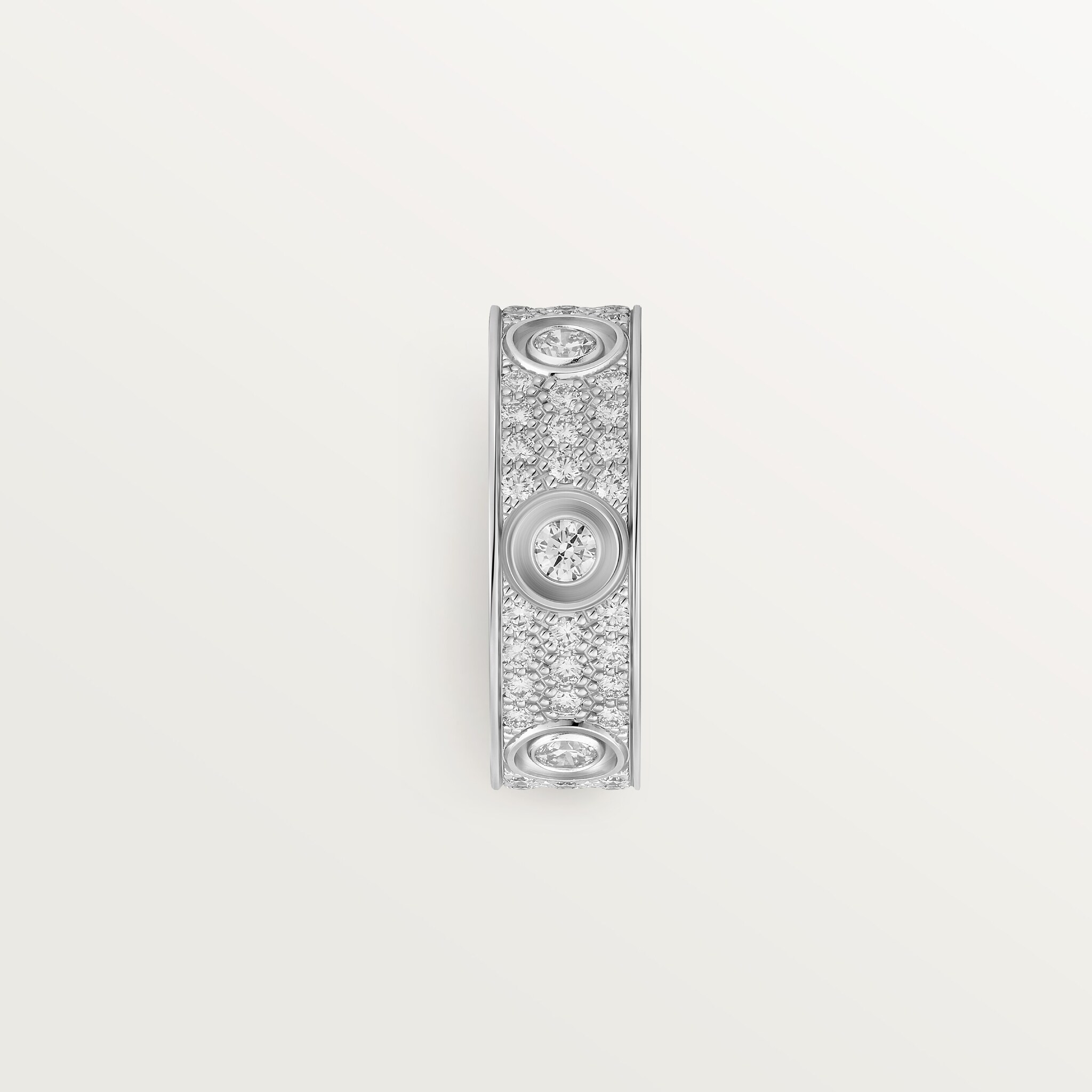 #LOVE# ring, classic model, paved, 6 diamonds