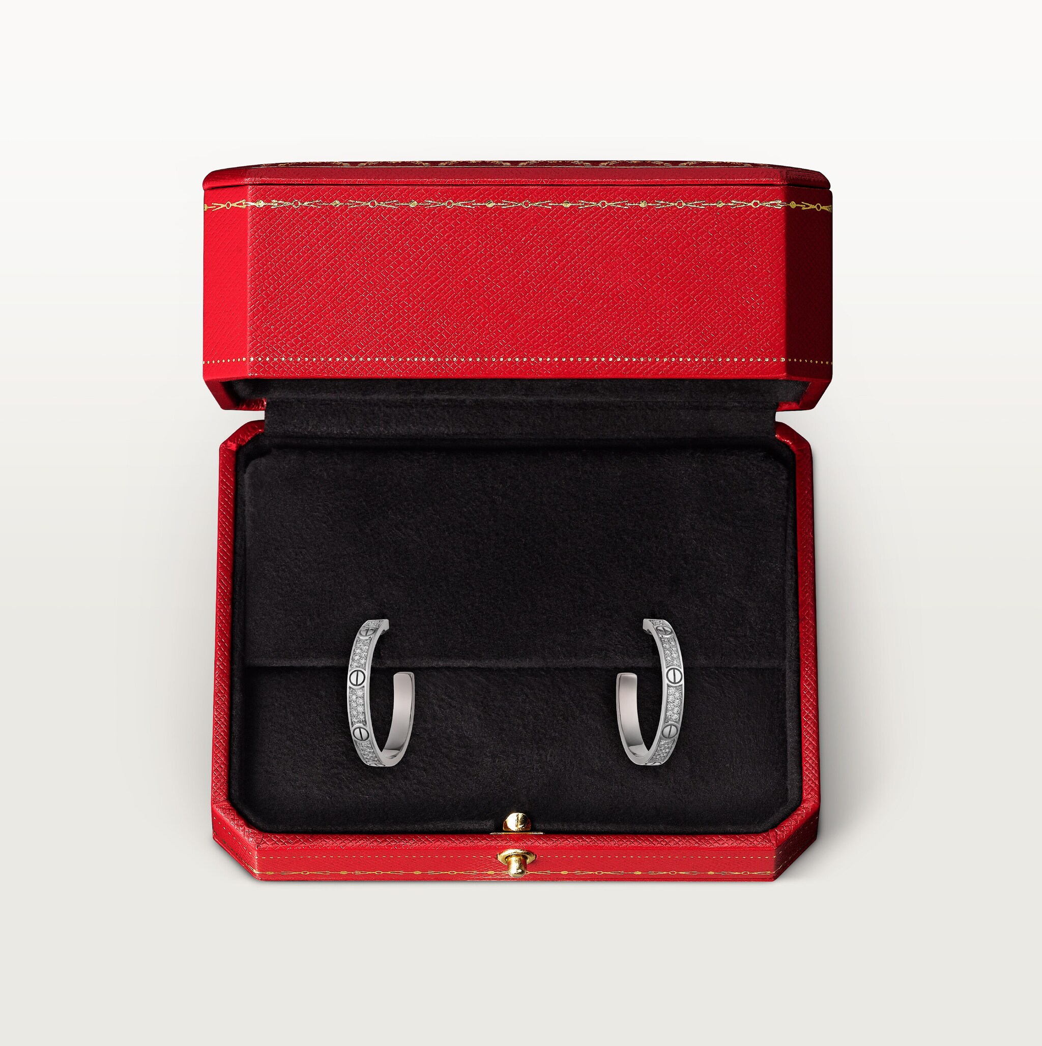 #LOVE# hoop earrings, medium model, paved, image 7