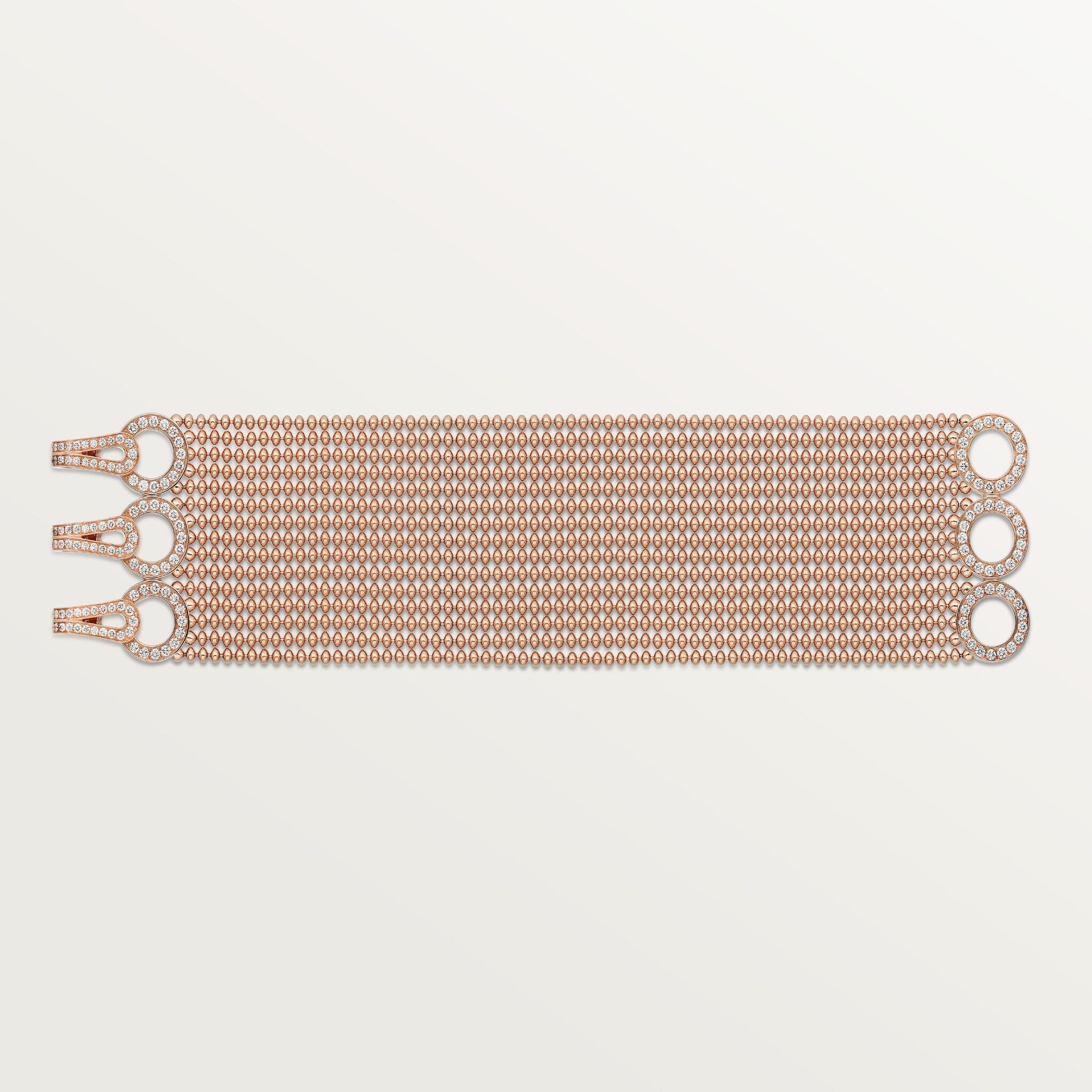 Agrafe bracelet, medium model, half-paved