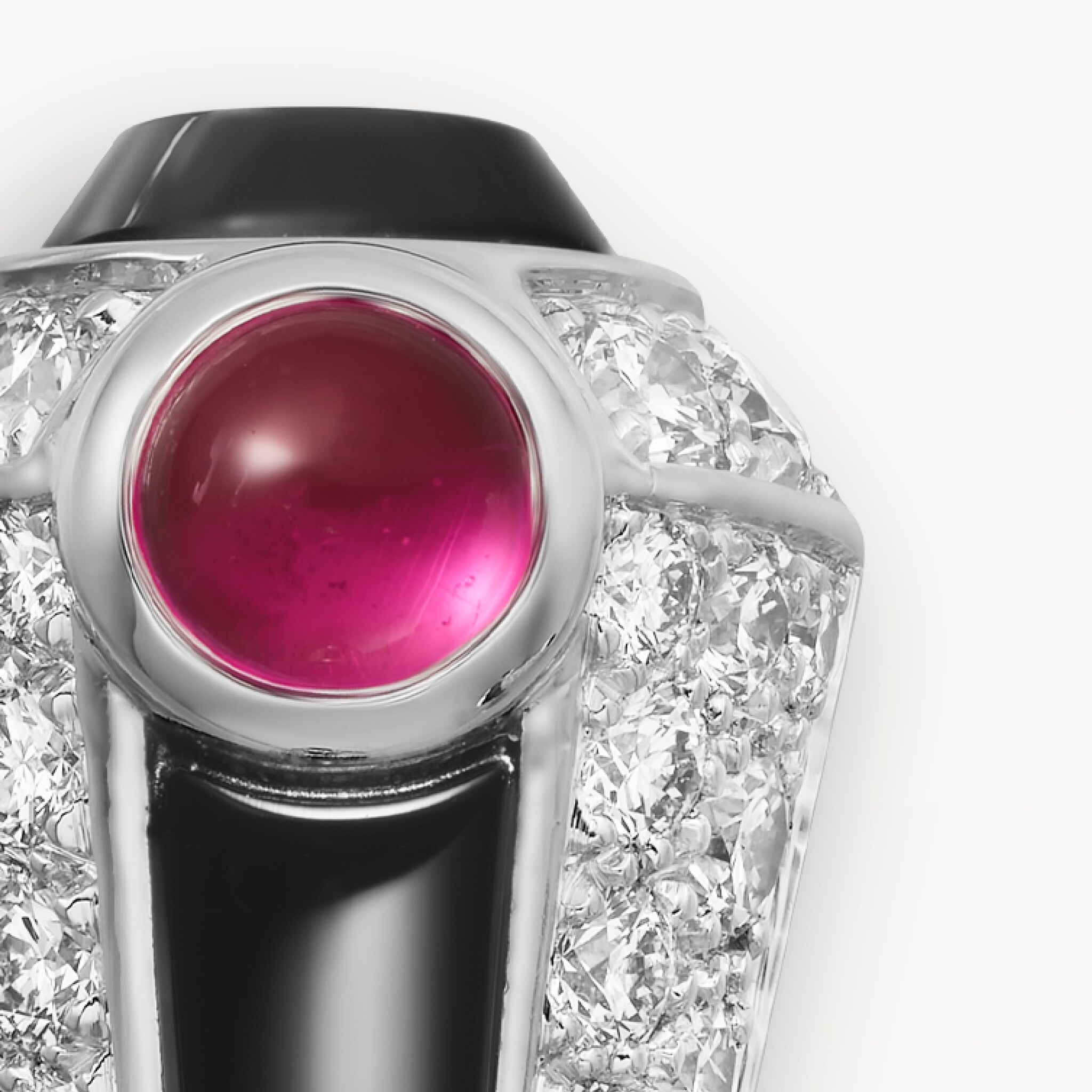 Beaut&eacute;s du Monde stud earrings, rubellite, paved 