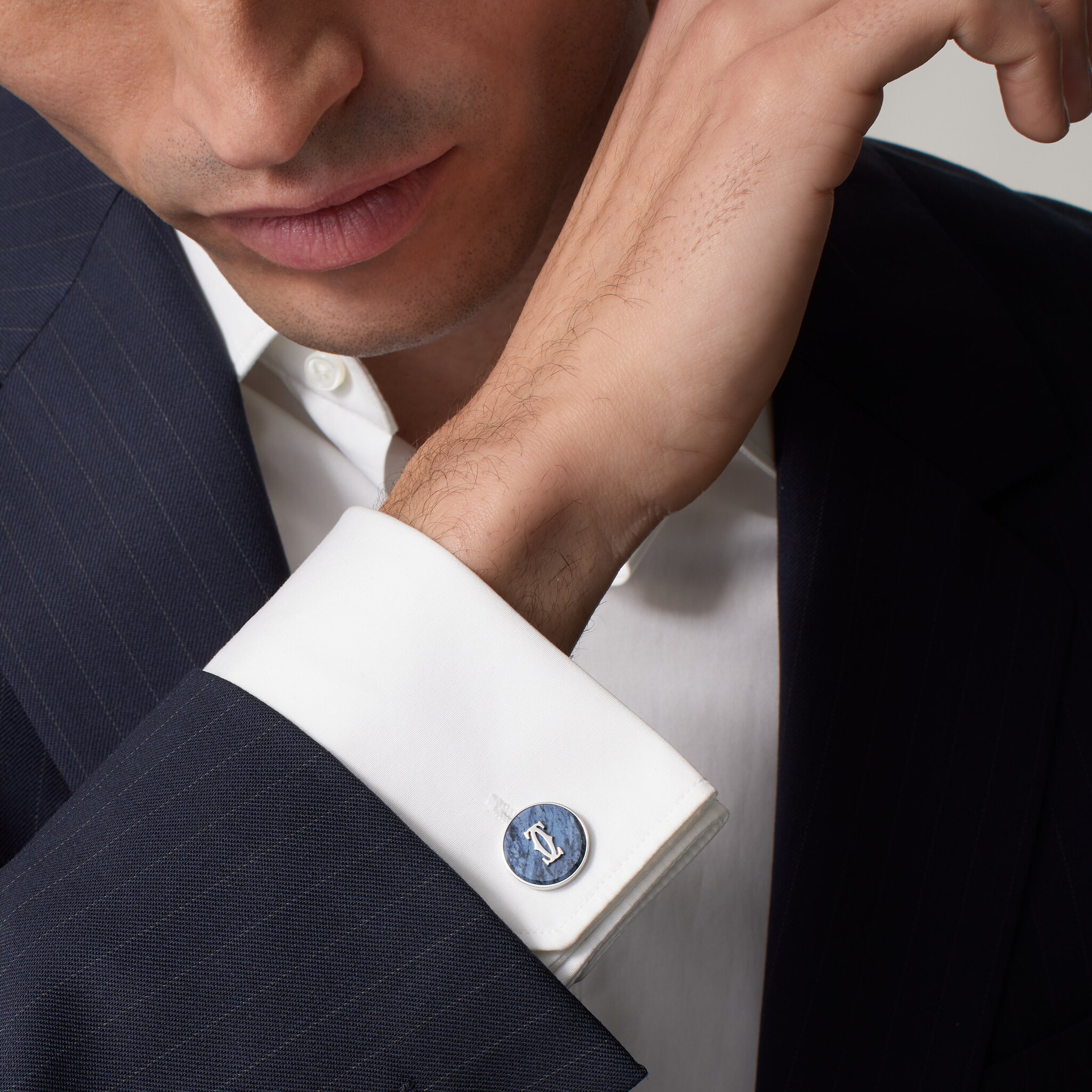 Double C de Cartier cufflinks in dumortierite