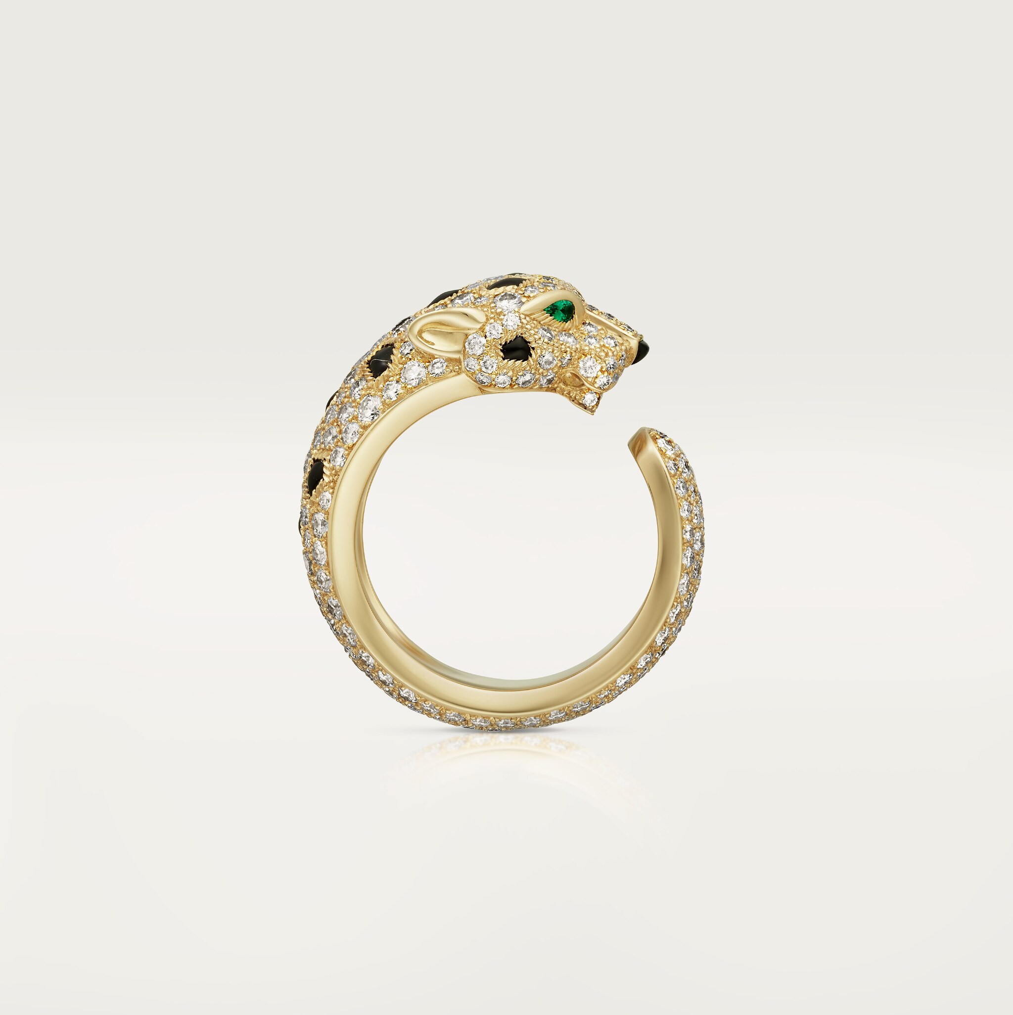 Panth&egrave;re de Cartier ring, medium model, half-paved