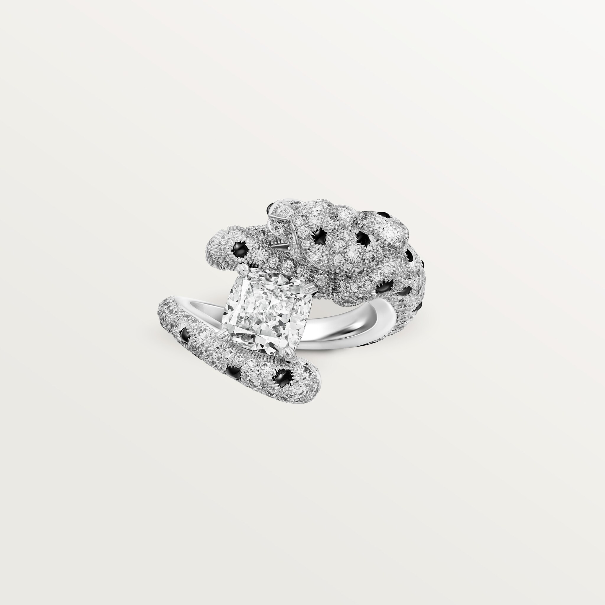 Panth&egrave;re de Cartier ring, cushion-cut diamond, paved , image 6