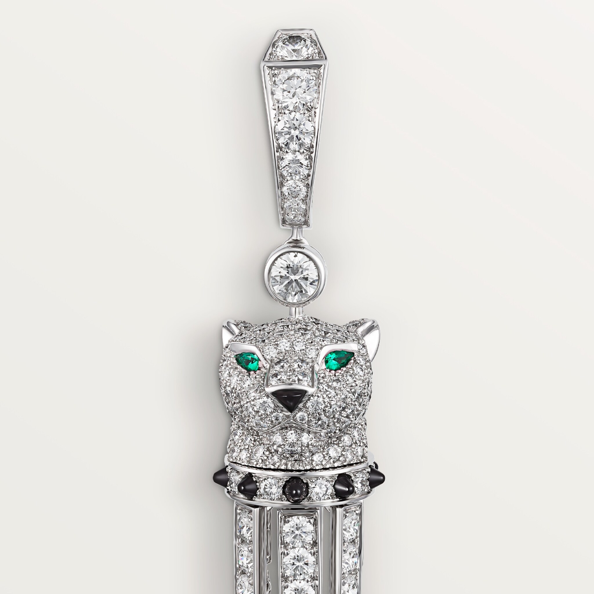 Panth&egrave;re de Cartier earrings, onyx, large model, paved