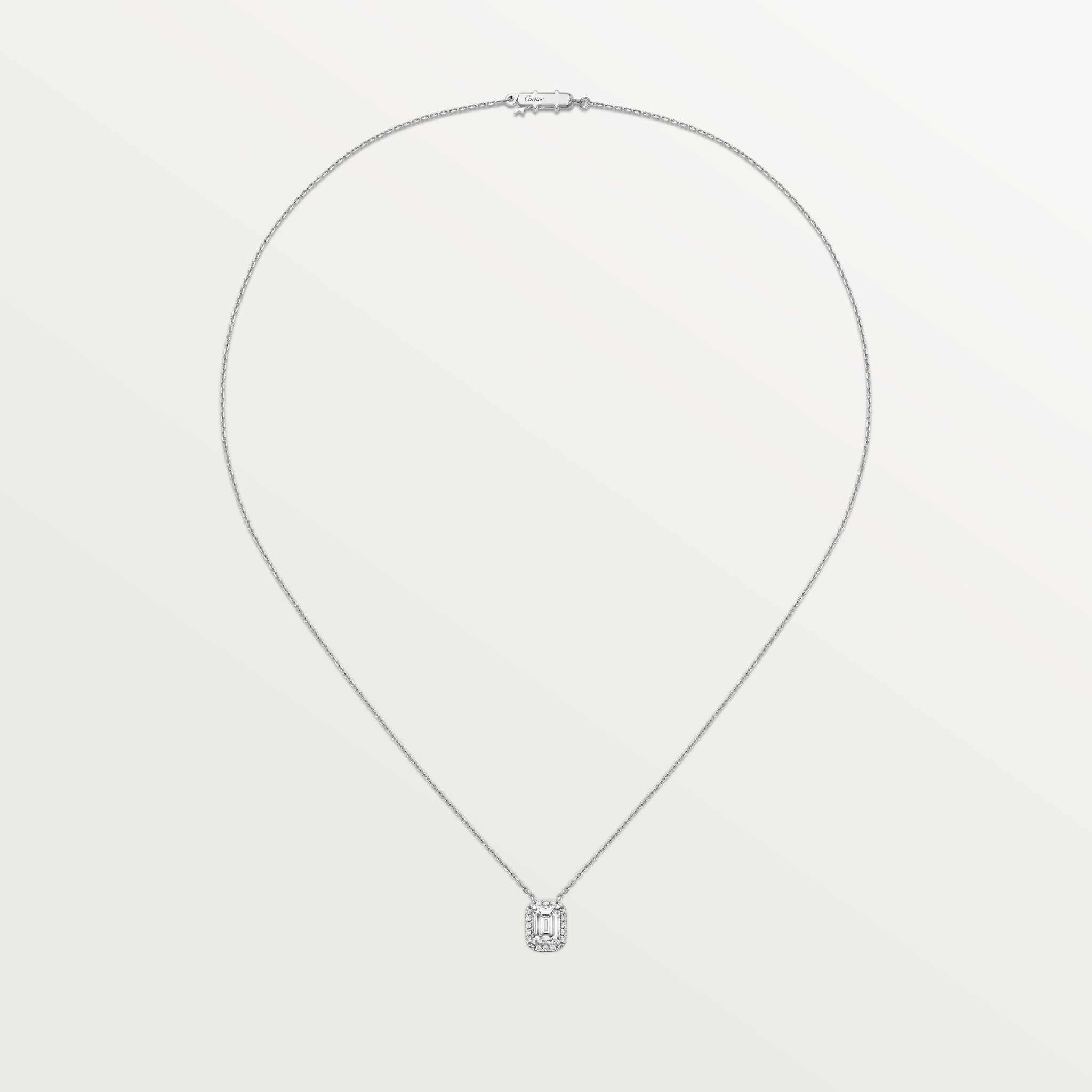 Cartier Destin&eacute;e pendant, emerald-cut diamond, paved 