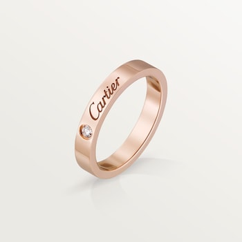 C de Cartier wedding band, 3 mm width, 1 diamond C de Cartier wedding band, 3 mm width, 1 diamond