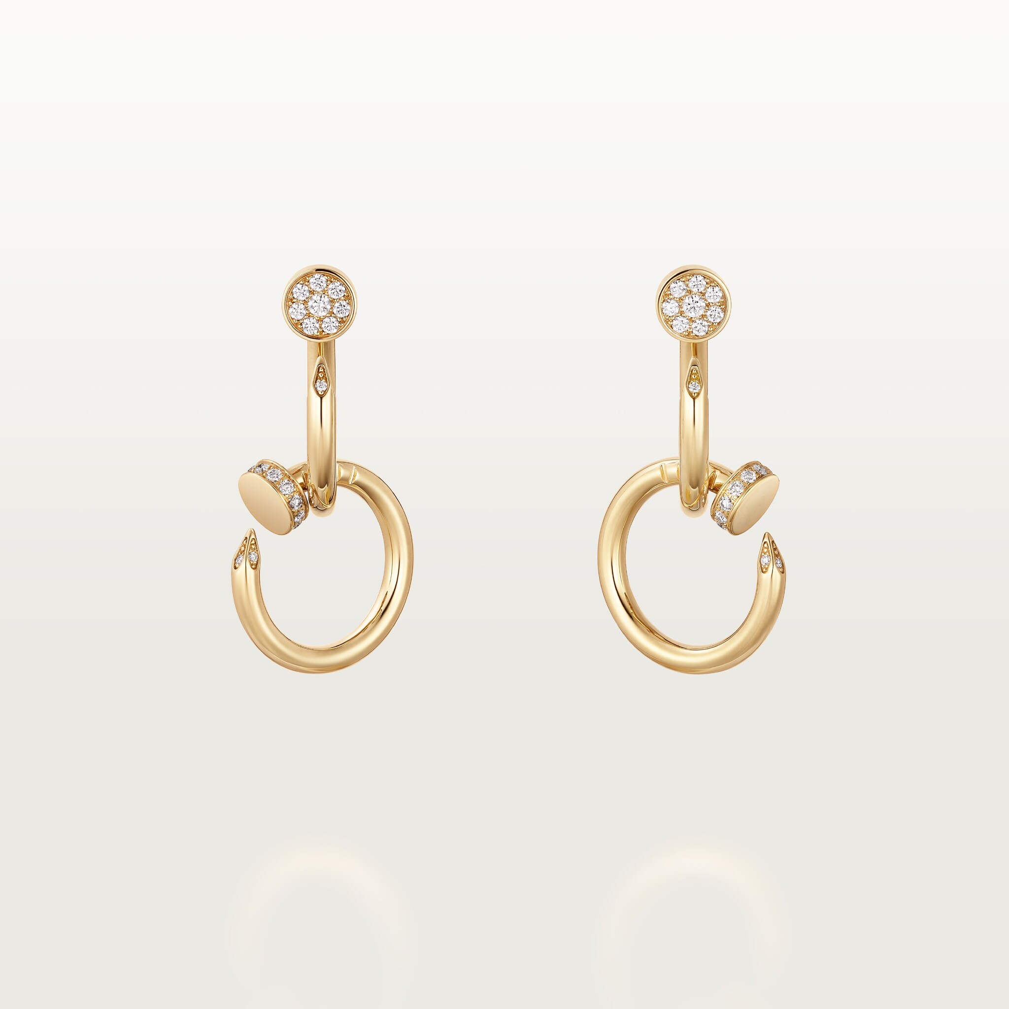Juste un Clou earrings, double, diamonds