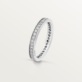 Ballerine wedding band, 2.4 mm width, paved
