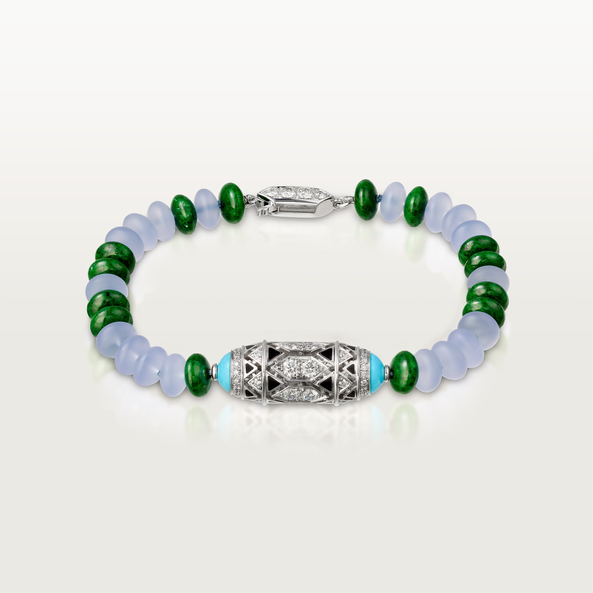 G&eacute;ometrie & Contrastes bracelet, chalcedony, paved