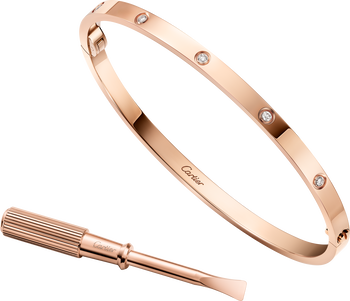 #LOVE# bracelet, small model, 10 diamonds