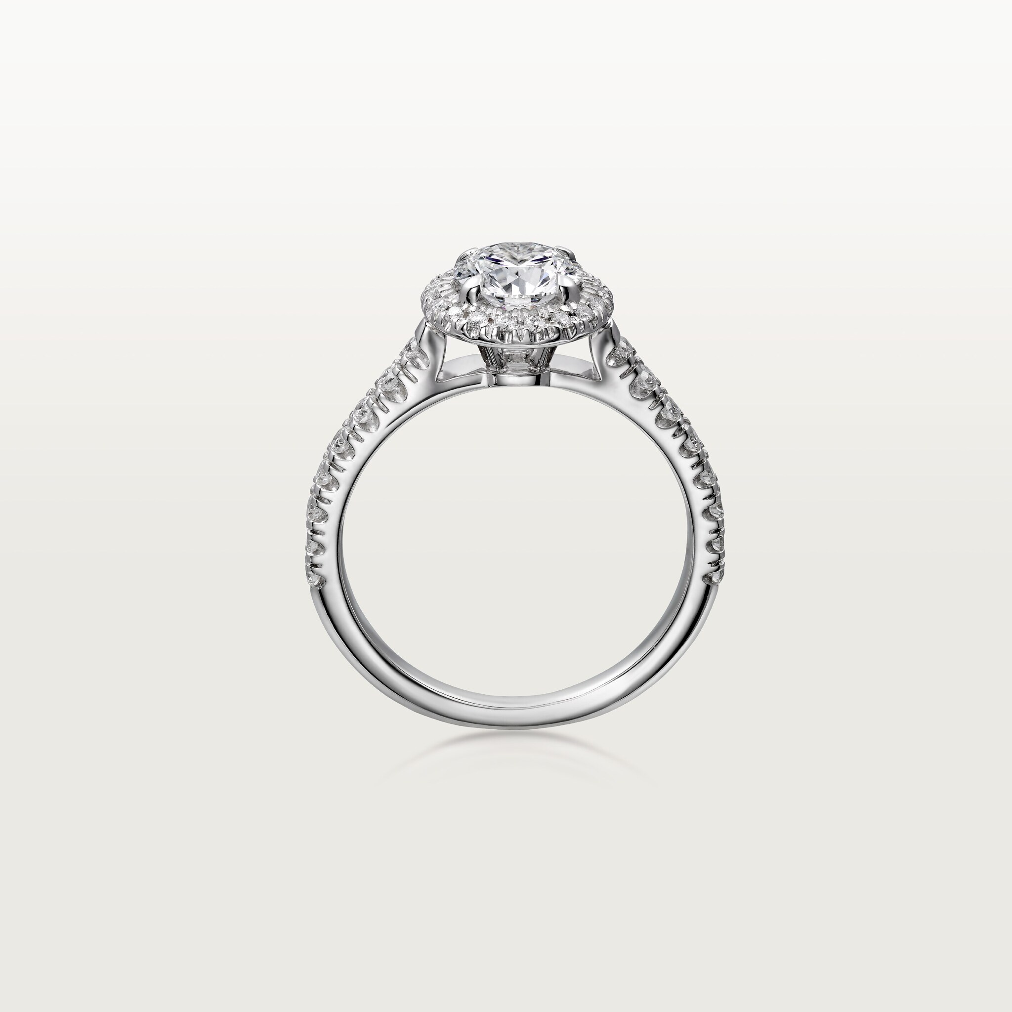 Cartier Destin&eacute;e solitaire, brilliant-cut diamond, paved 