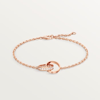 #LOVE# bracelet, on chain, half-paved #LOVE# bracelet, on chain, half-paved