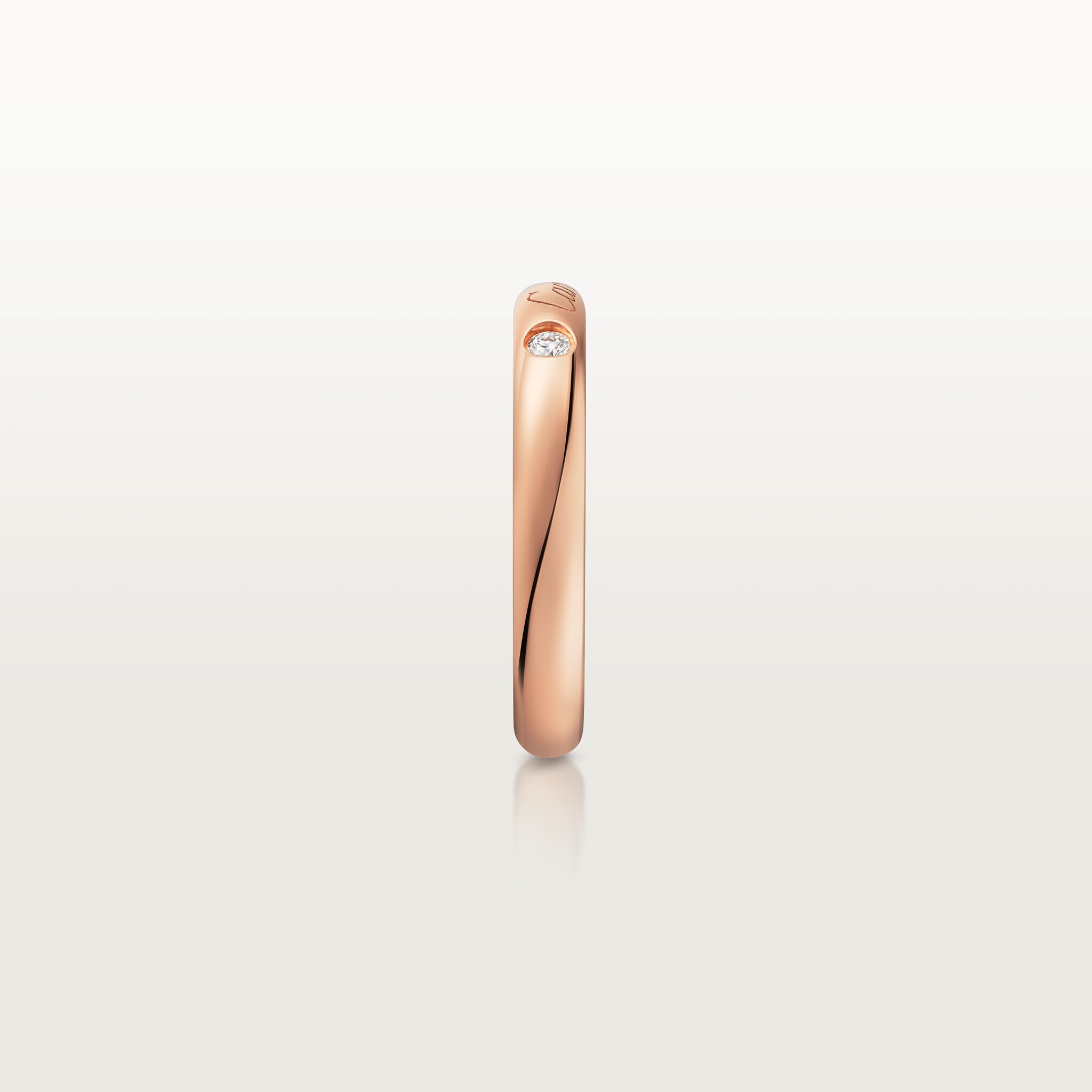 C de Cartier wedding band, 3 mm width, 1 diamond, image 5