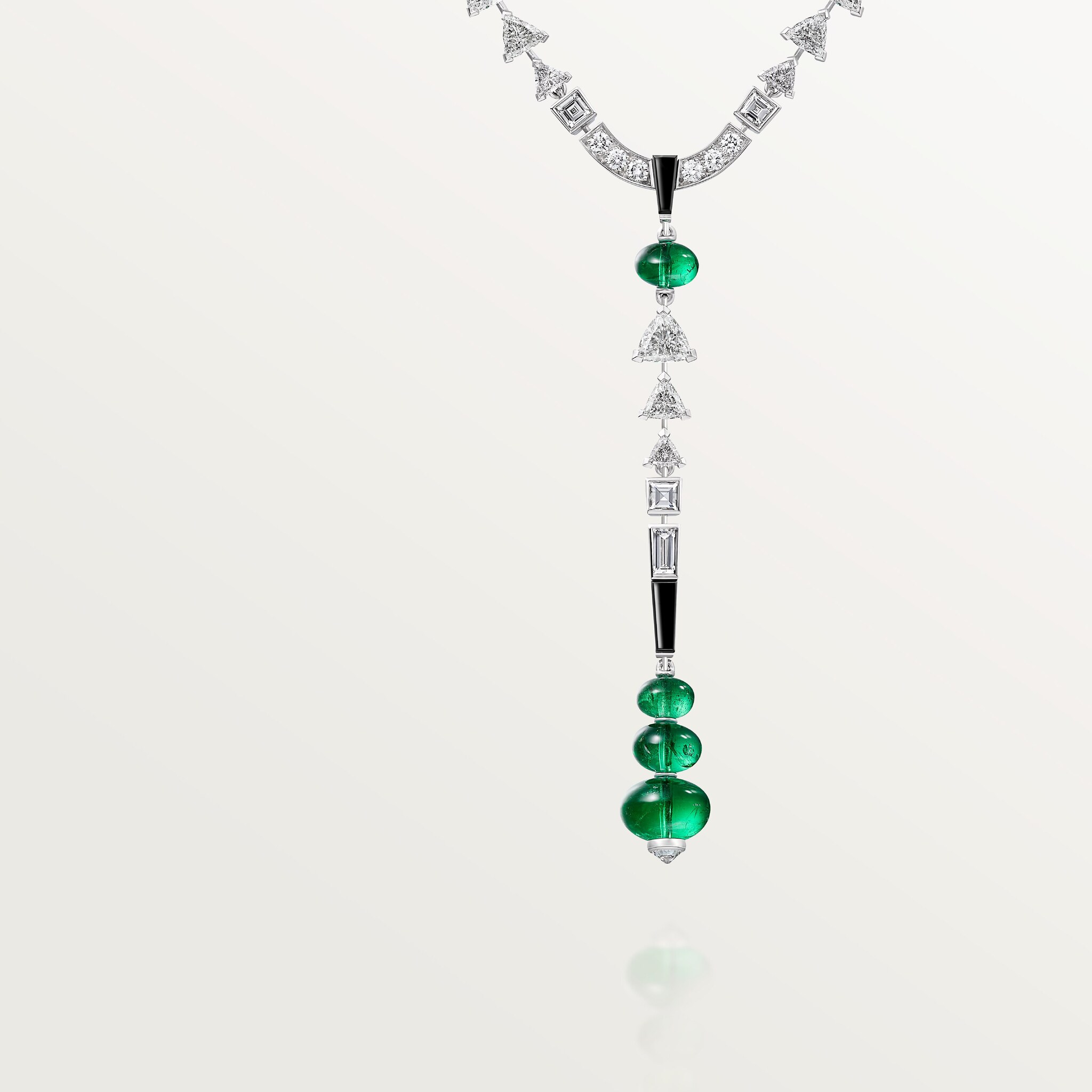 En &Eacute;quilibre necklace, emerald, paved, image 4