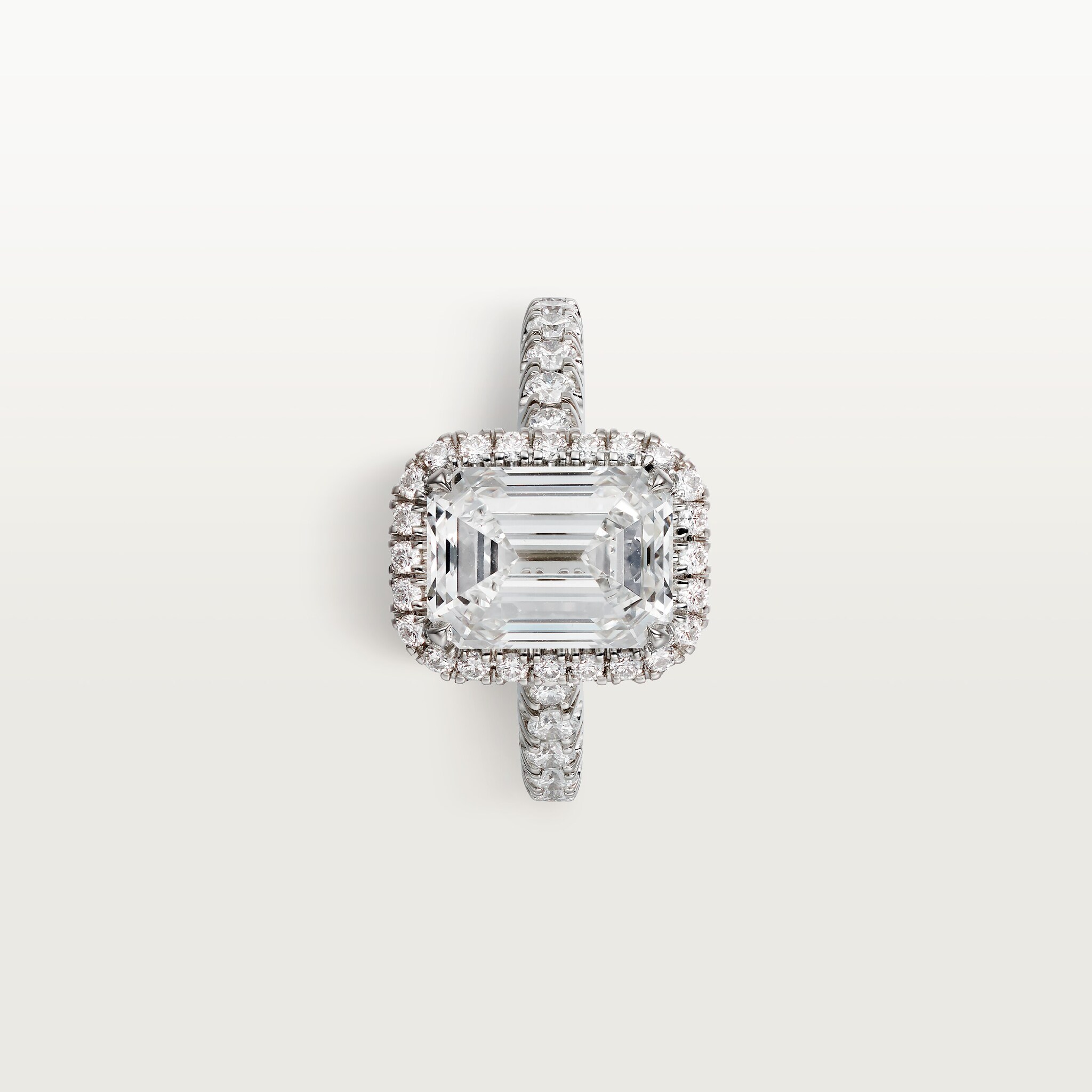Cartier Destin&eacute;e solitaire, emerald-cut diamond, paved , image 6