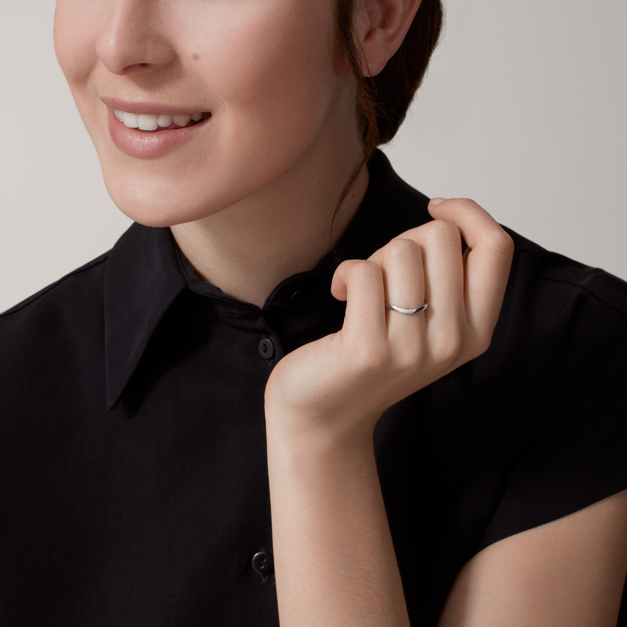 Ballerine wedding band, 2 mm width