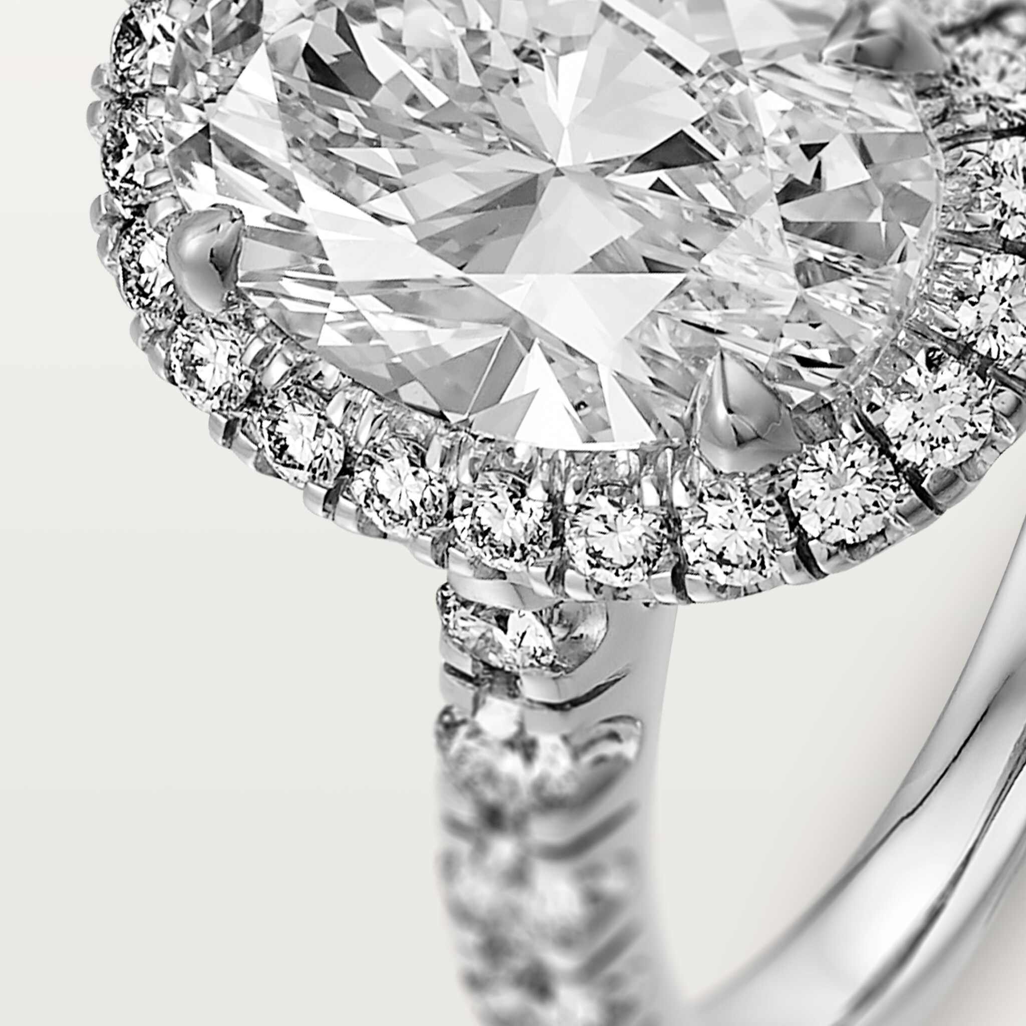 Cartier Destin&eacute;e solitaire, oval-cut diamond, paved , image 12
