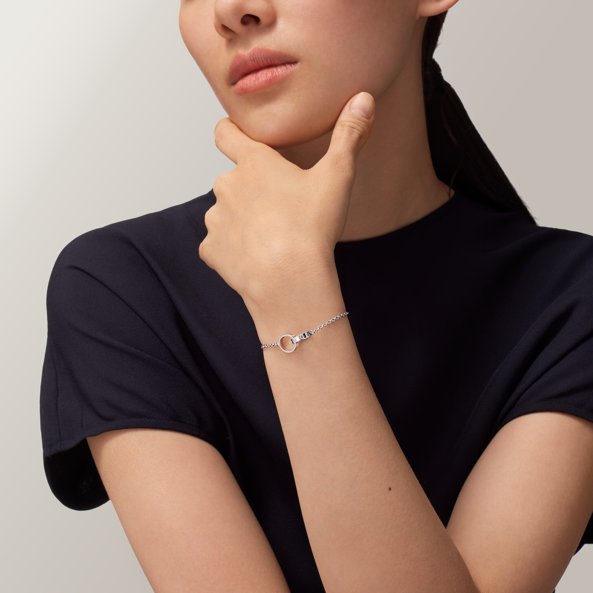 #LOVE# bracelet, on chain