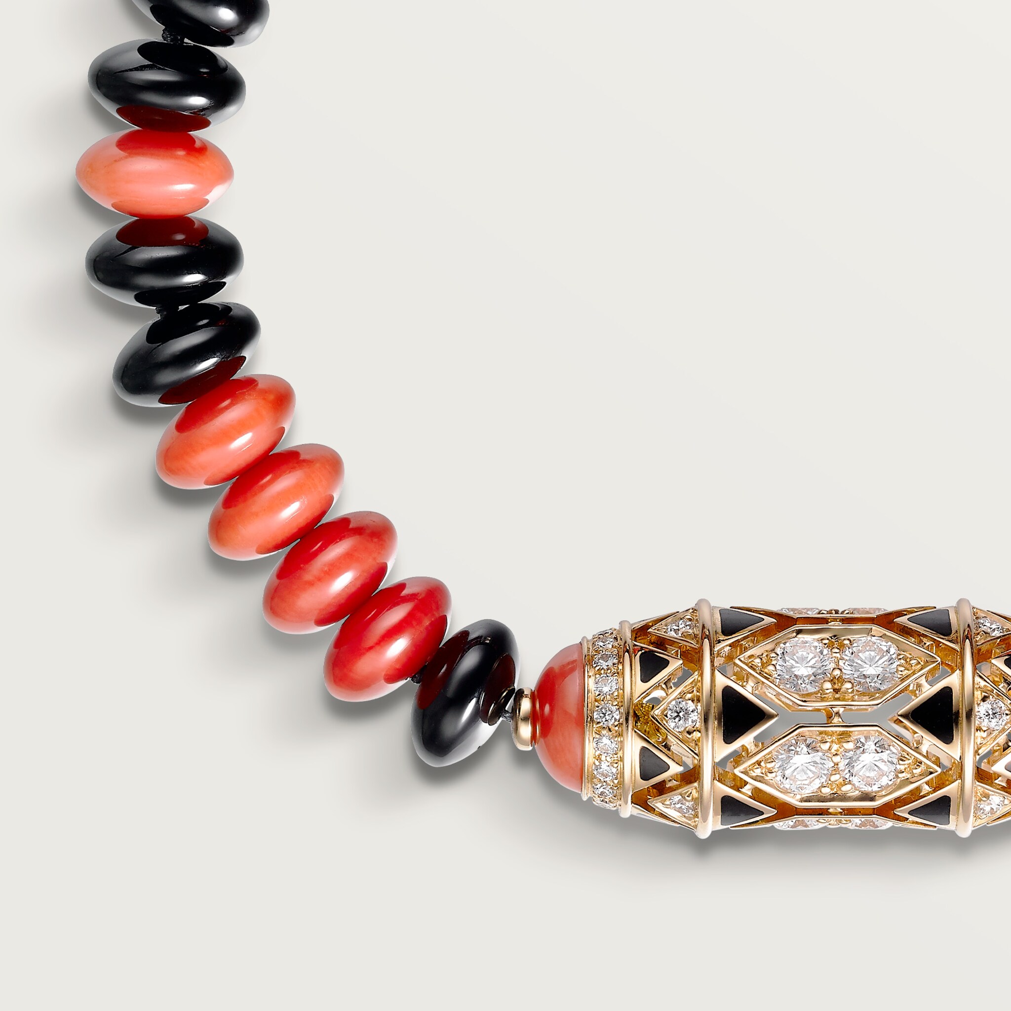 G&eacute;ometrie & Contrastes bracelet, coral, paved, image 5