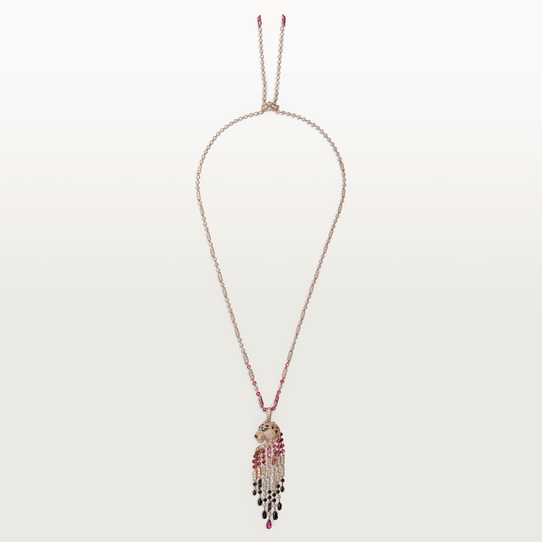 Panth&egrave;re de Cartier long necklace, rubellite, large model, paved 