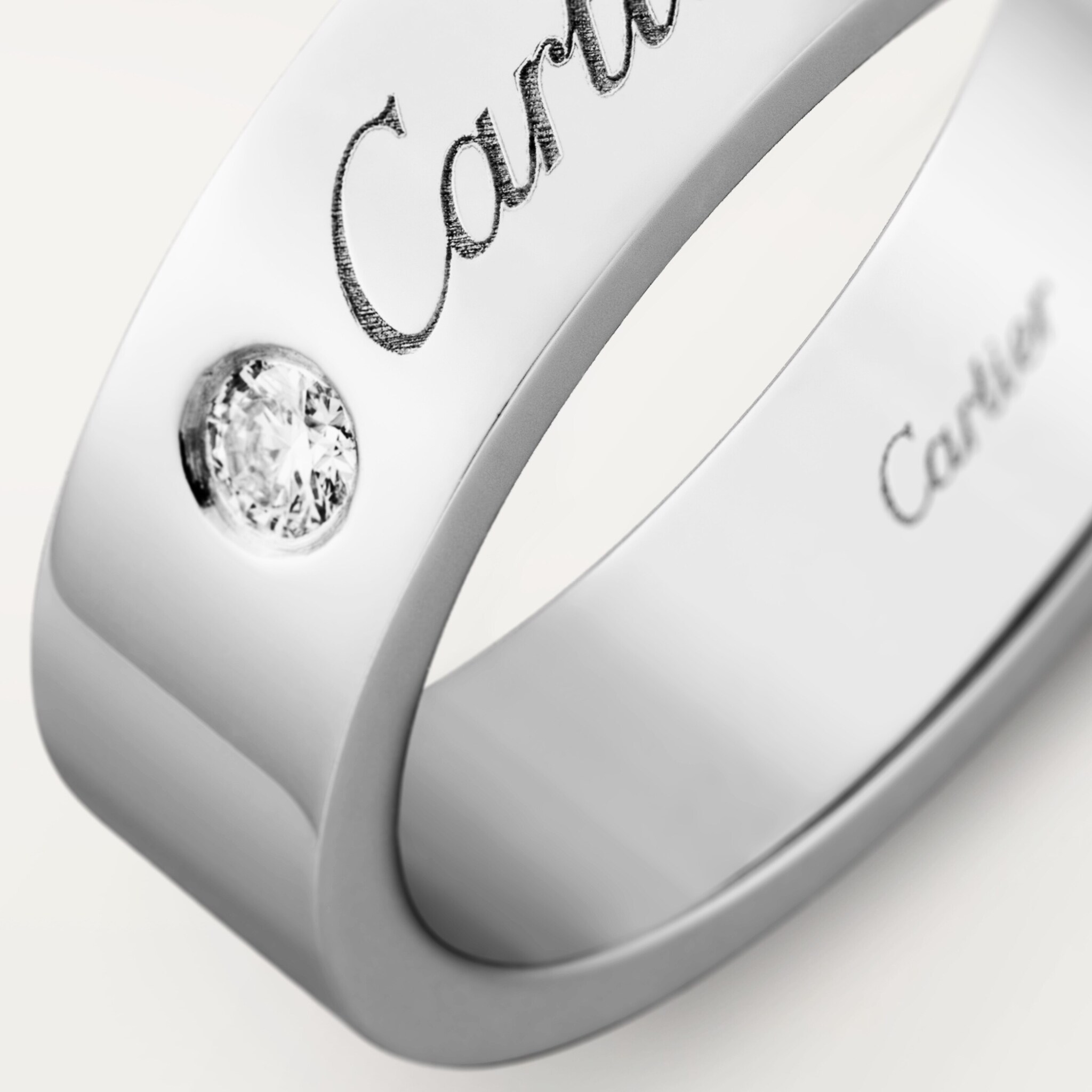 C de Cartier wedding ring, 5 mm width, 1 diamond